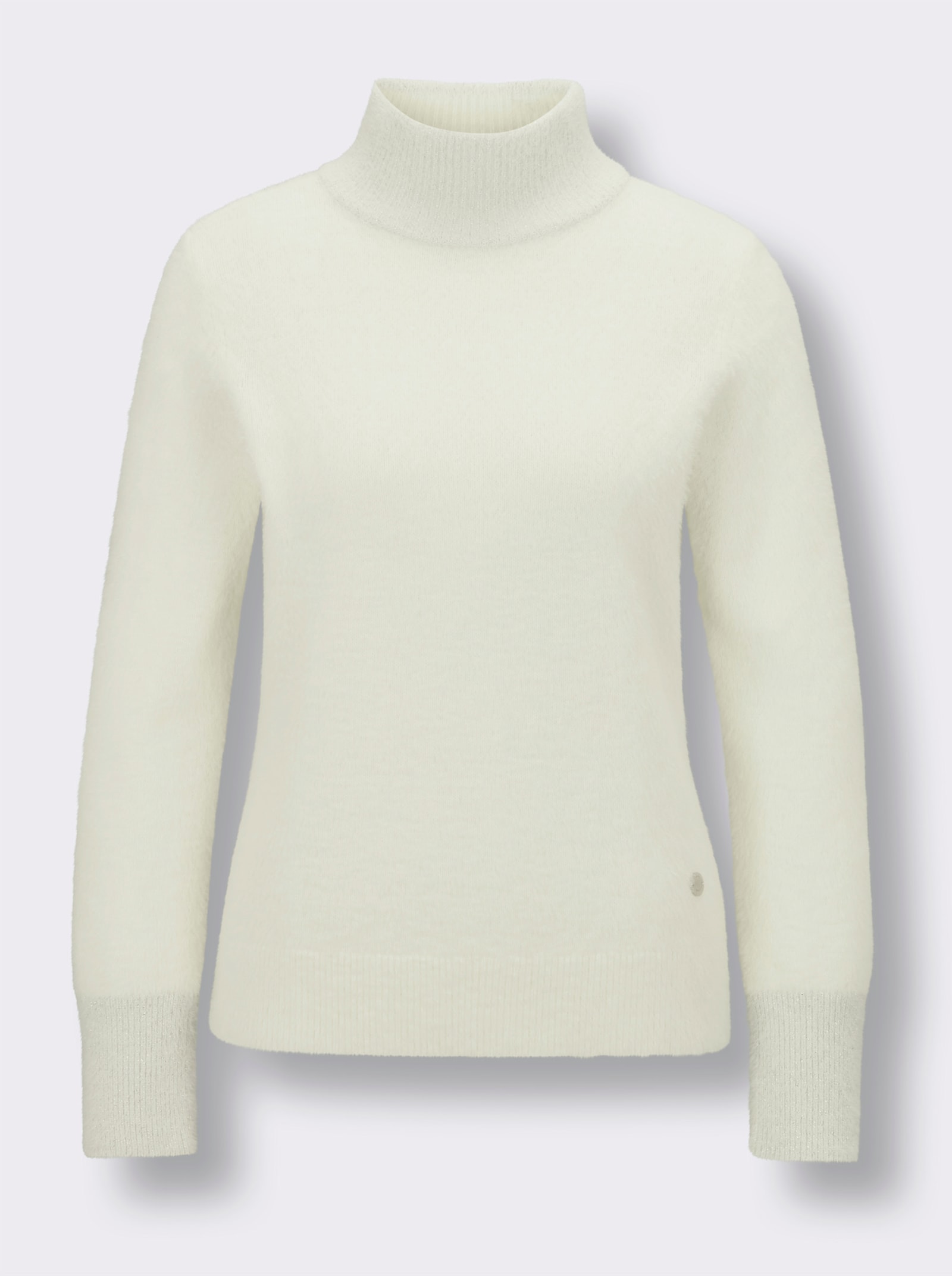 CREATION L PREMIUM Langarm-Pullover mit Glanzgarn - ecru