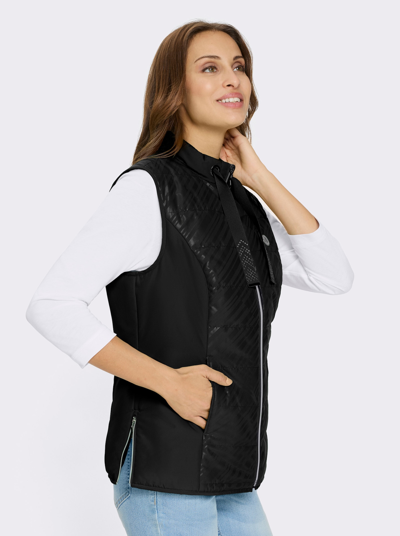 Bodywarmer met 2 naadzakken - zwart