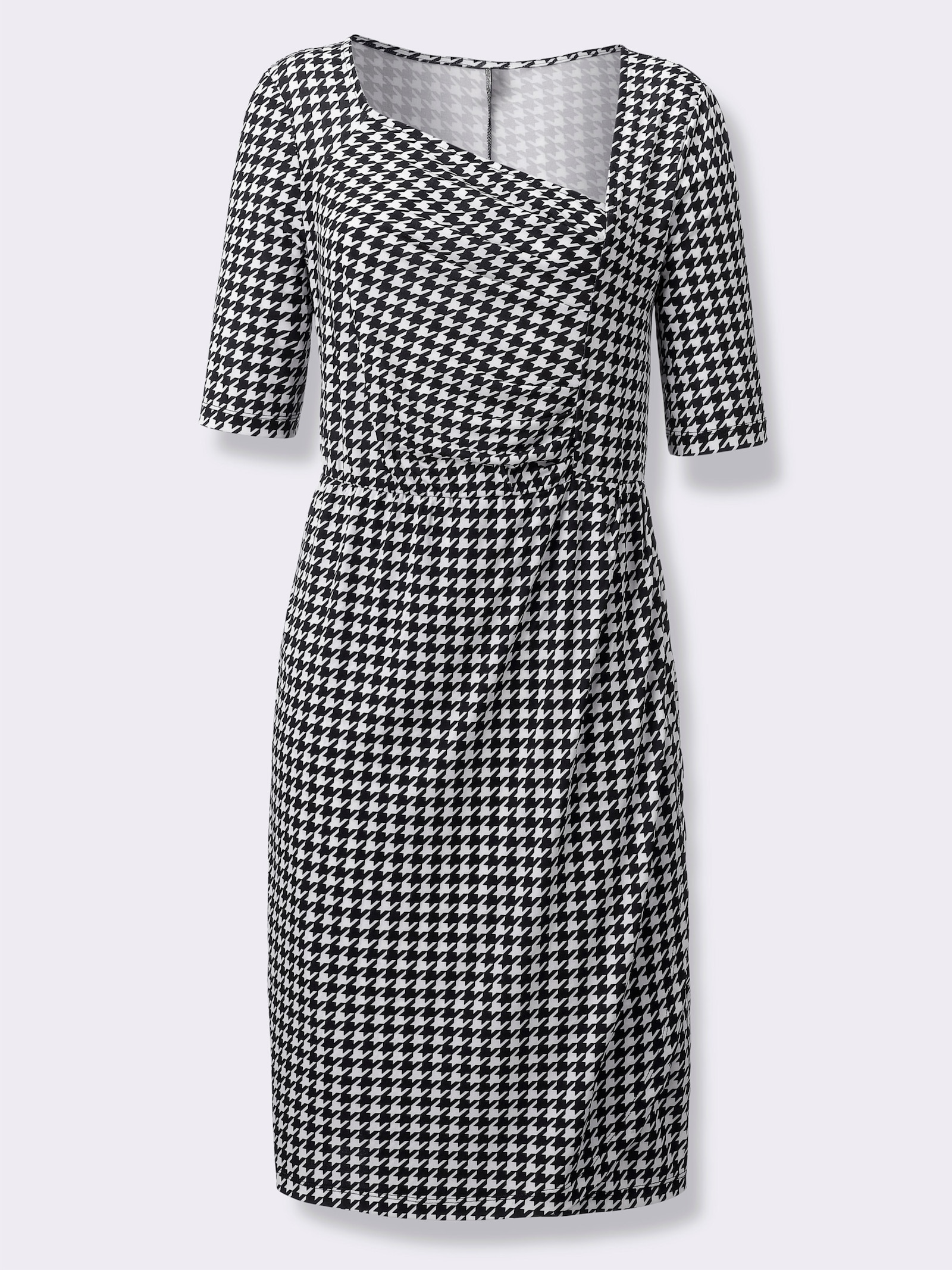 heine Wikkeljurk met pepita-patroon - zwart/ecru/pepita