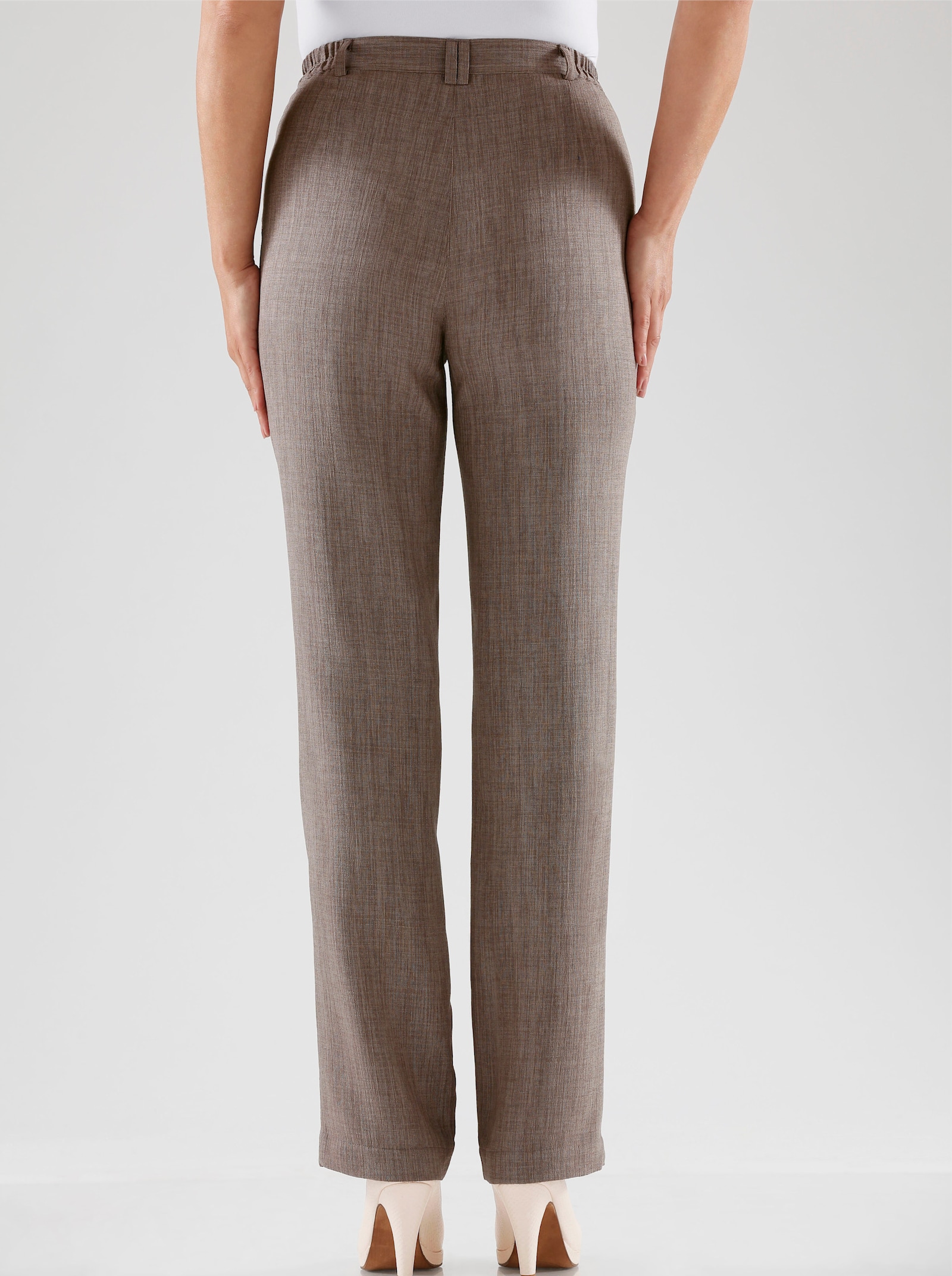 Palazzohose in Leinen-Optik - taupe