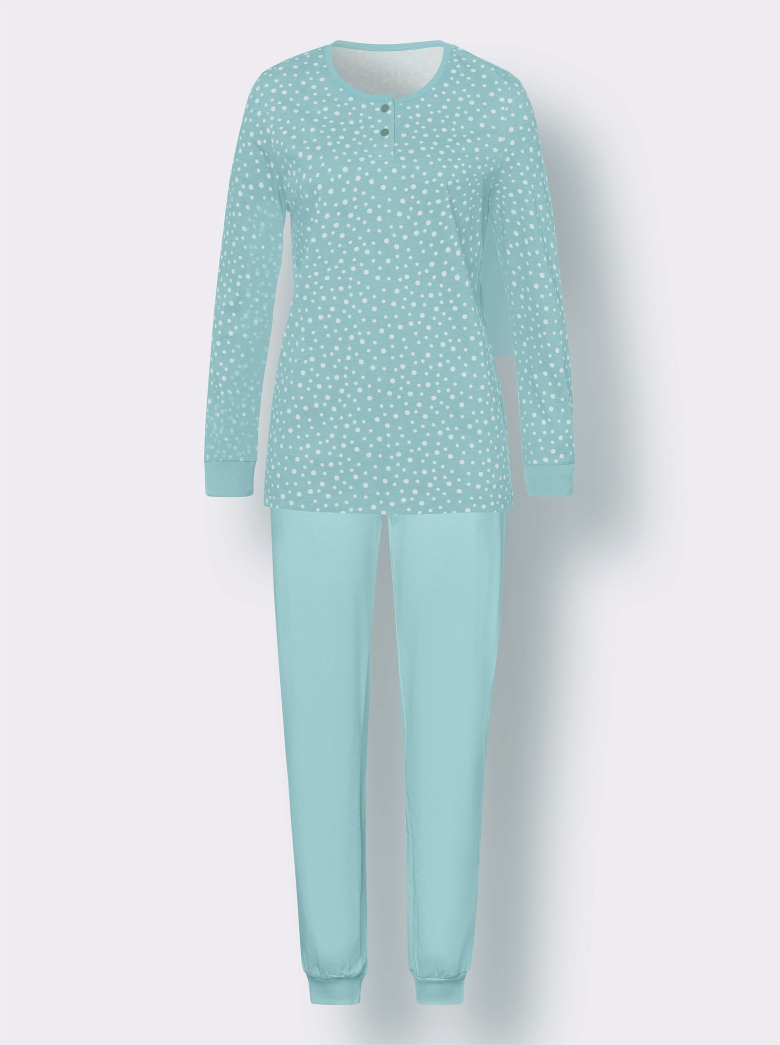 Pyjama met elastische boordjes - mint/ecru