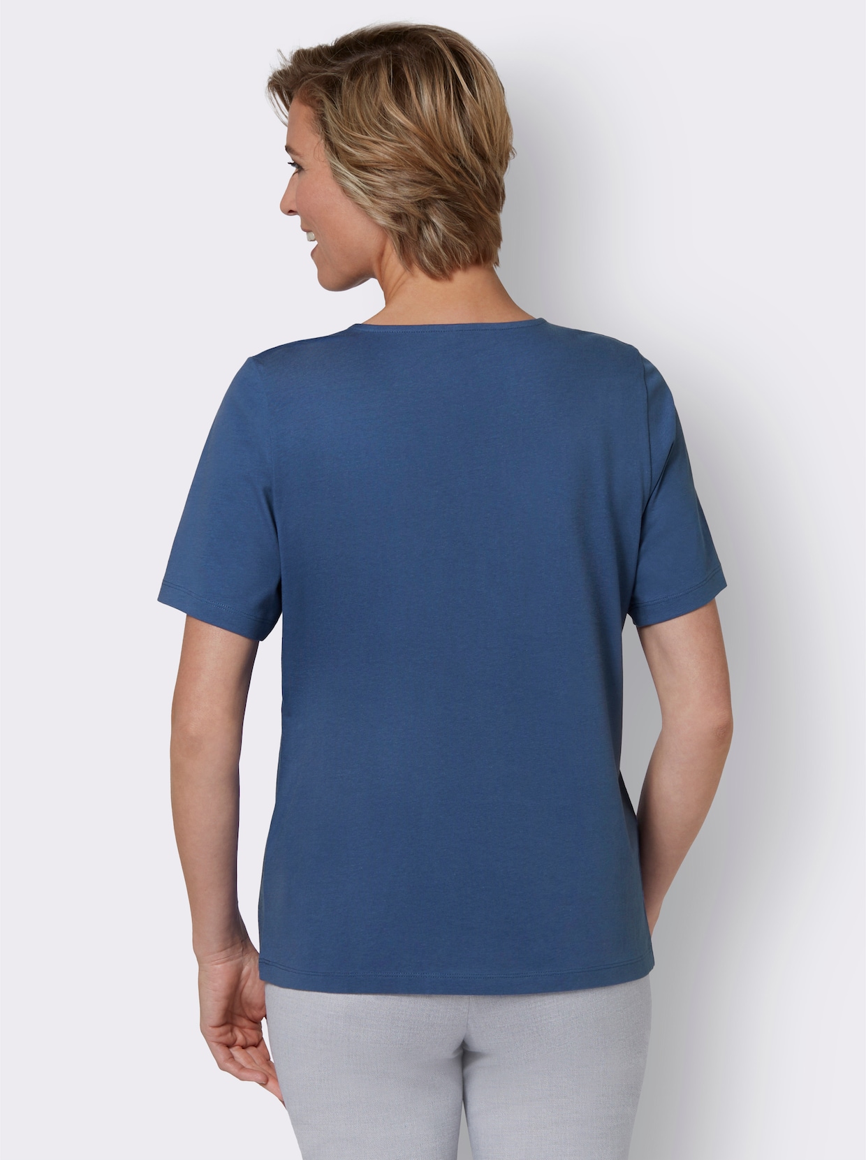 Tričko s krátkým rukávem - džínová modrá