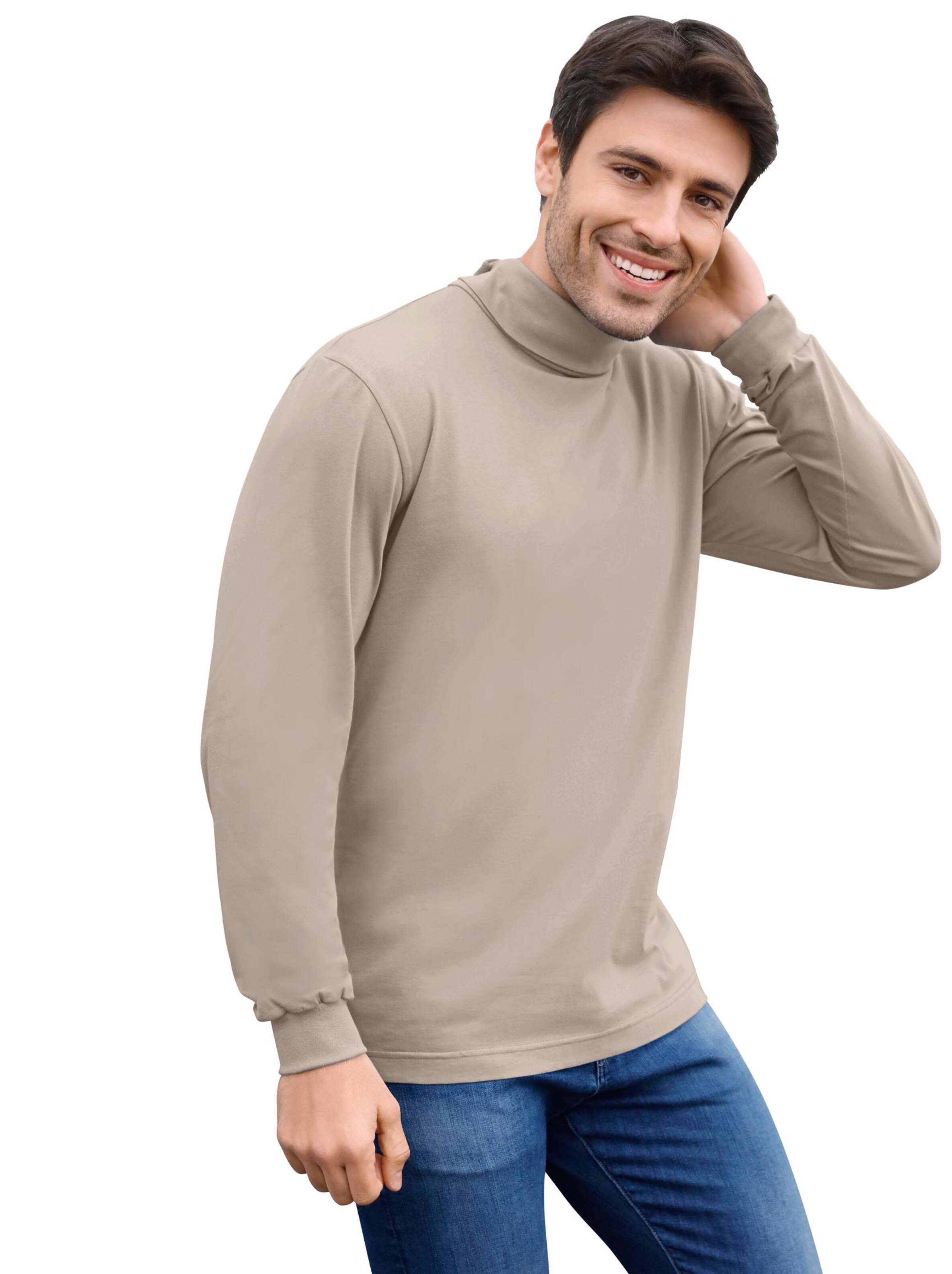 Rollkragen-Shirt - beige