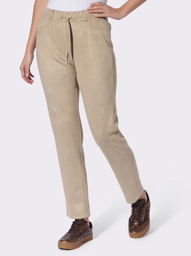  Hose in Velourleder-Optik - beige