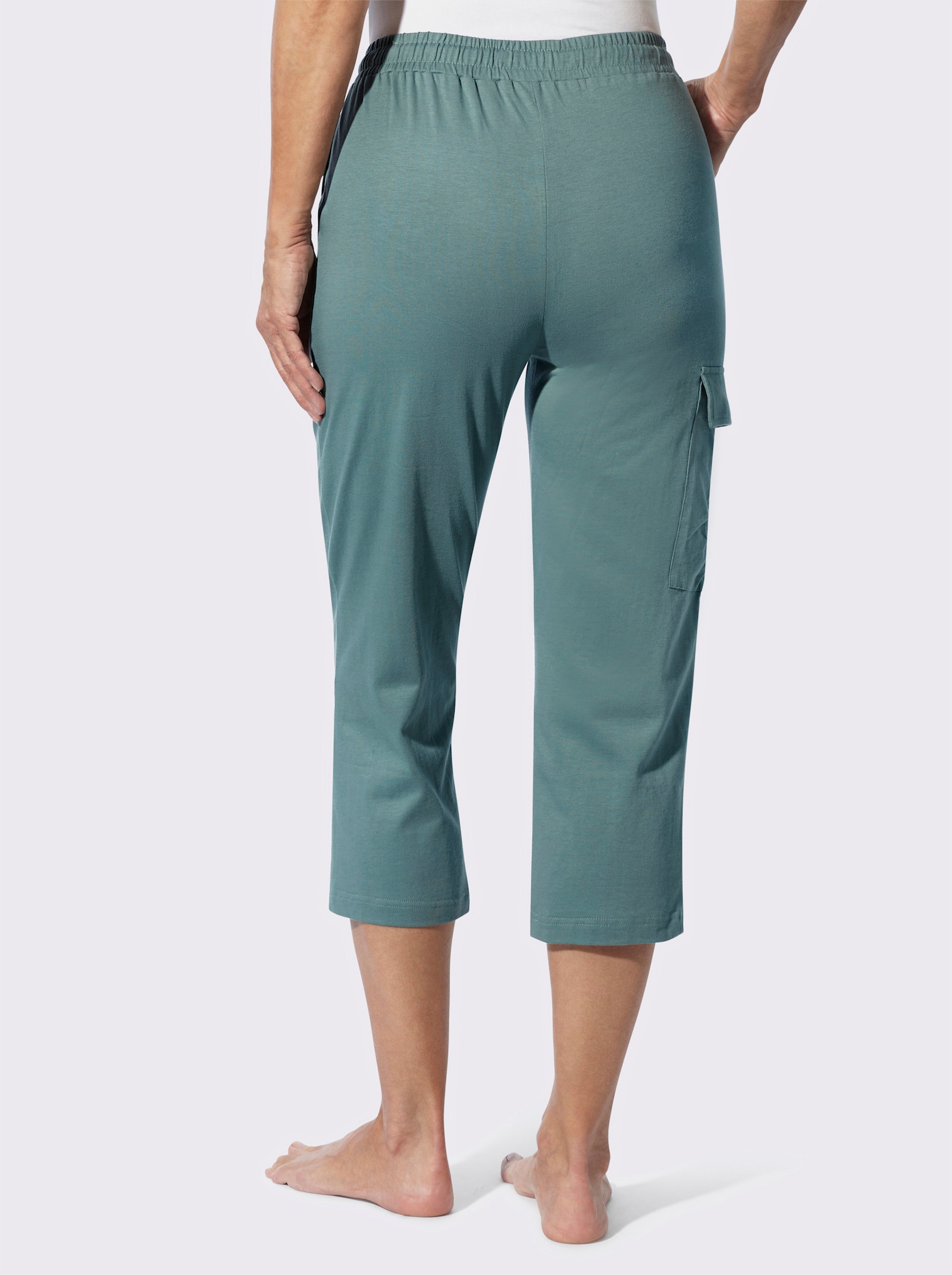 7/8-Hose mit aufgesetzter Pattentasche - jade