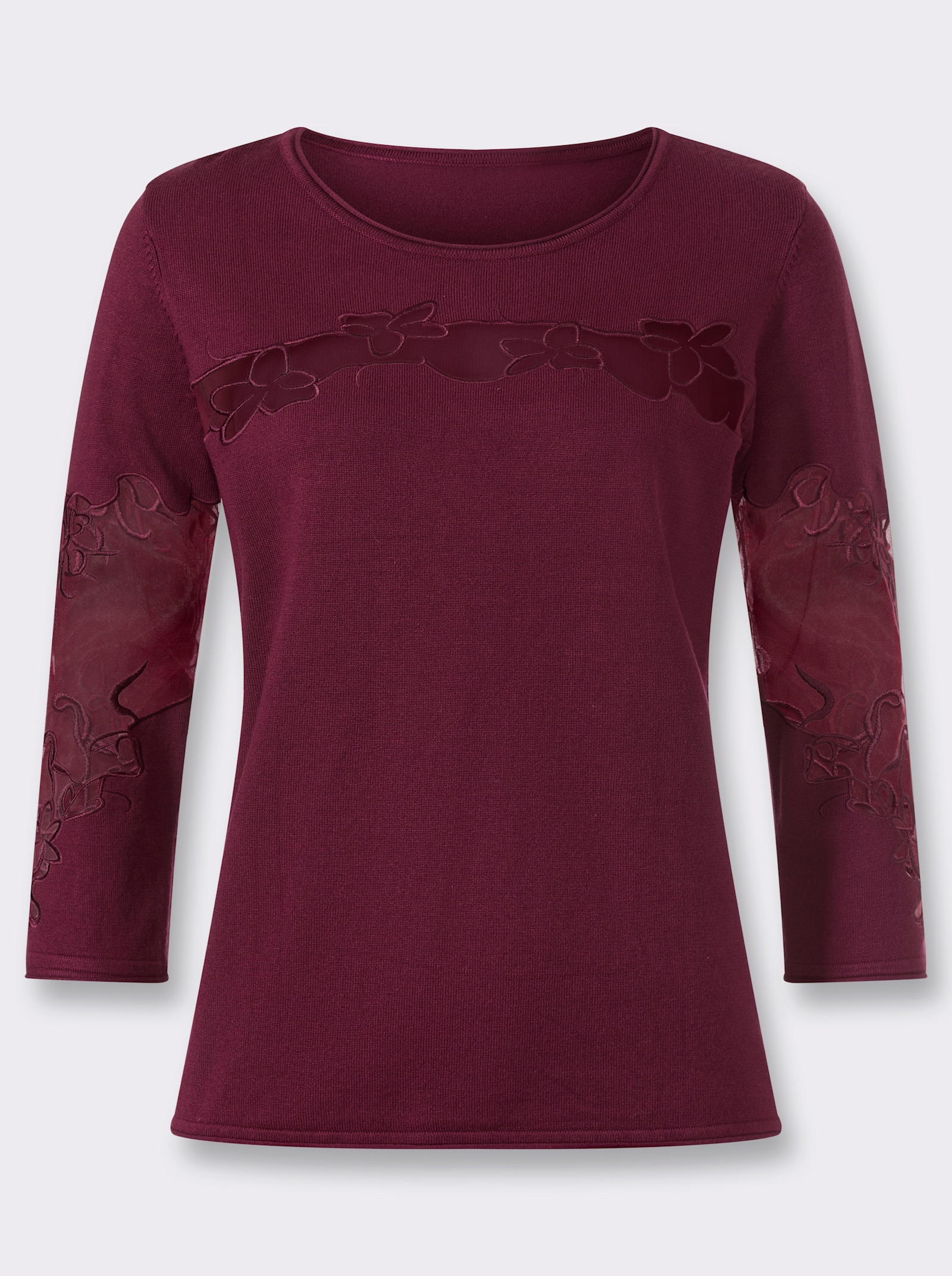heine Pullover met ronde hals - bordeaux