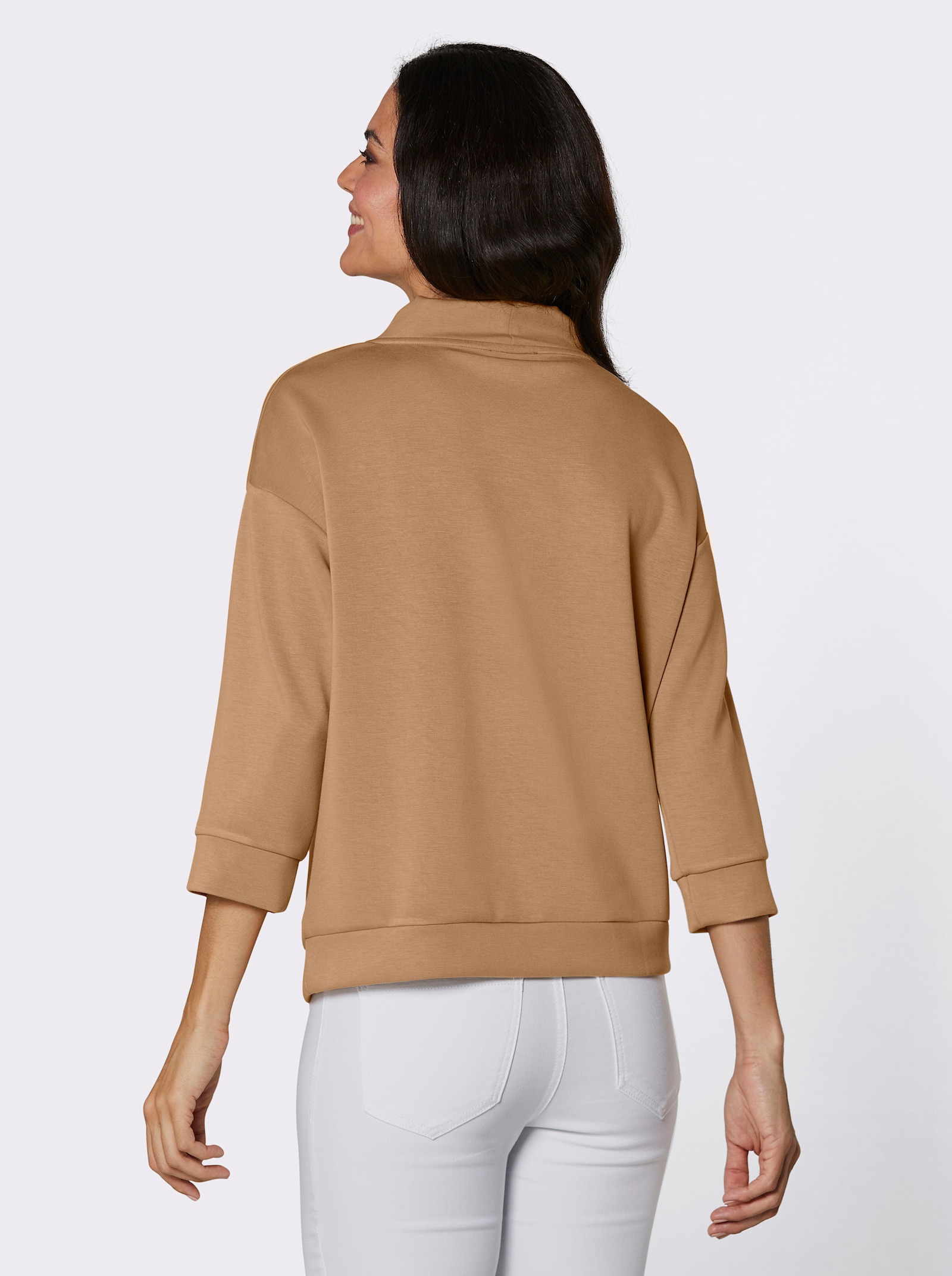 CREATION L PREMIUM Sweatshirt mit Bindebändern - camel