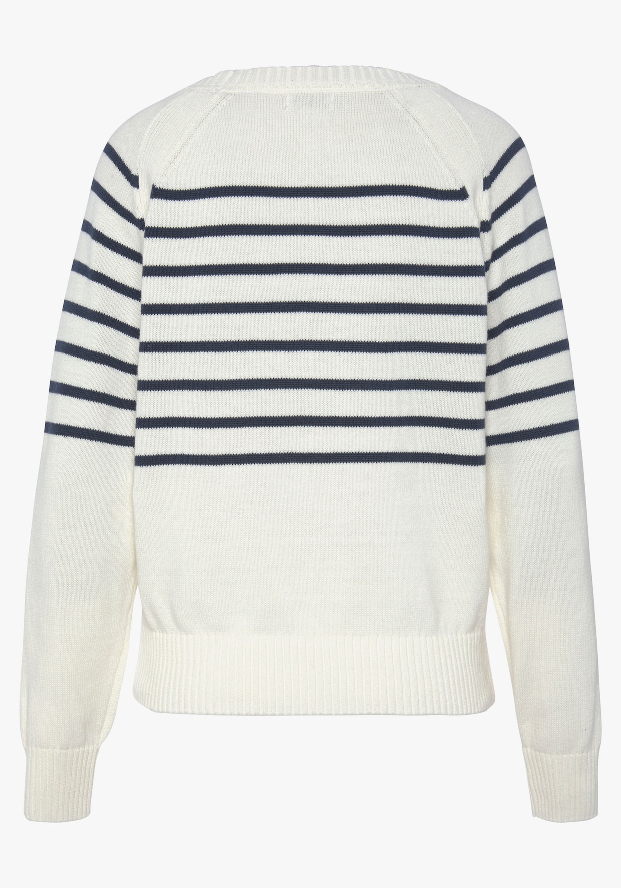 Vivance Streifenpullover - weiss-marine