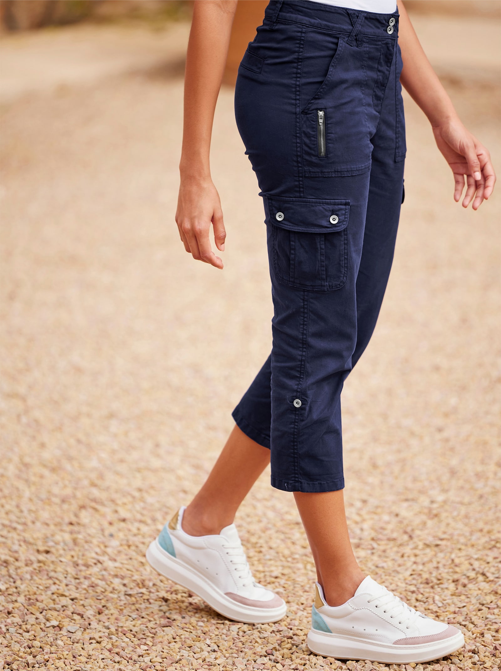 heine Cargohose in verkürzter Länge - marine