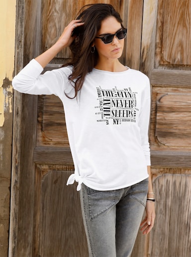 heine Langarmshirt zum Knoten - weiß