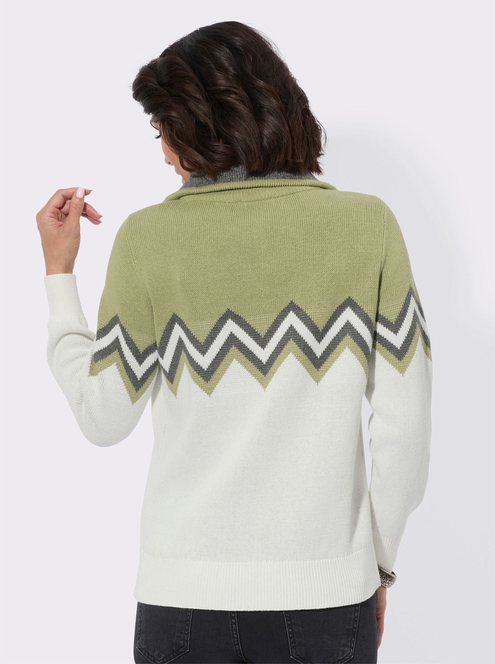 Pullover mit Strickmuster - schilf-ecru-gemustert