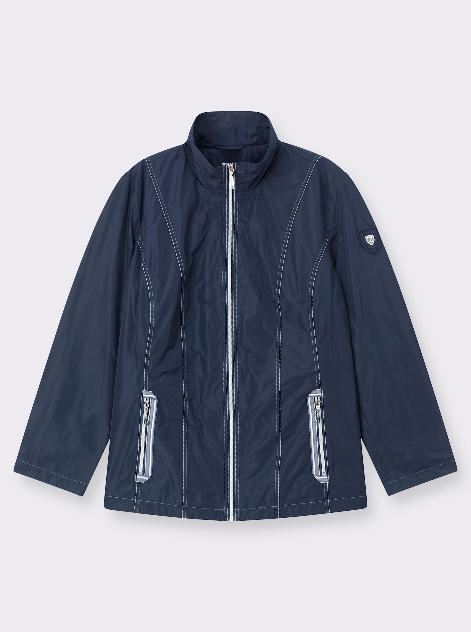 Übergangsjacke mit kontrastfarbigen Ziernähten - marine