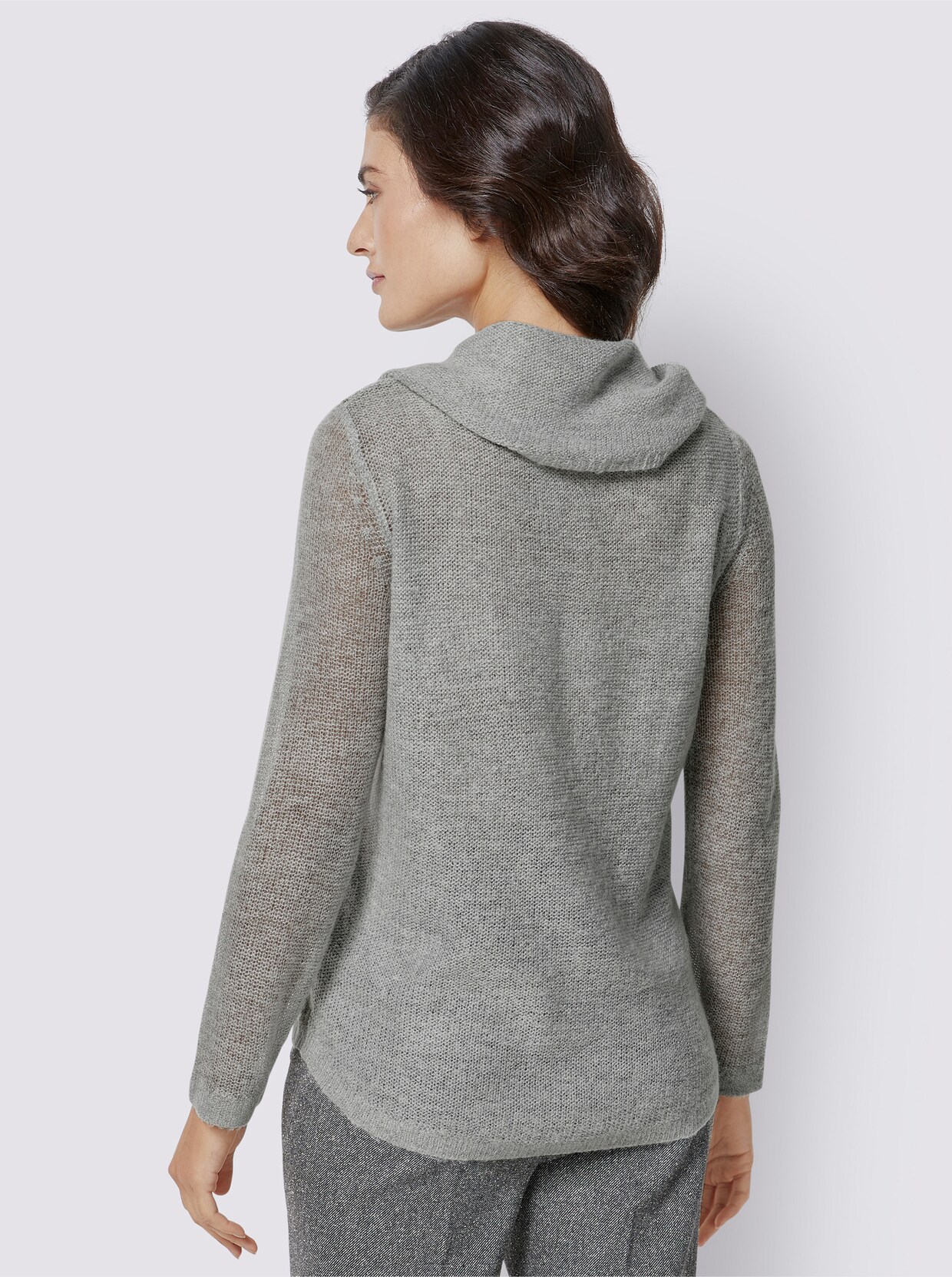 Langarm-Pullover - grau