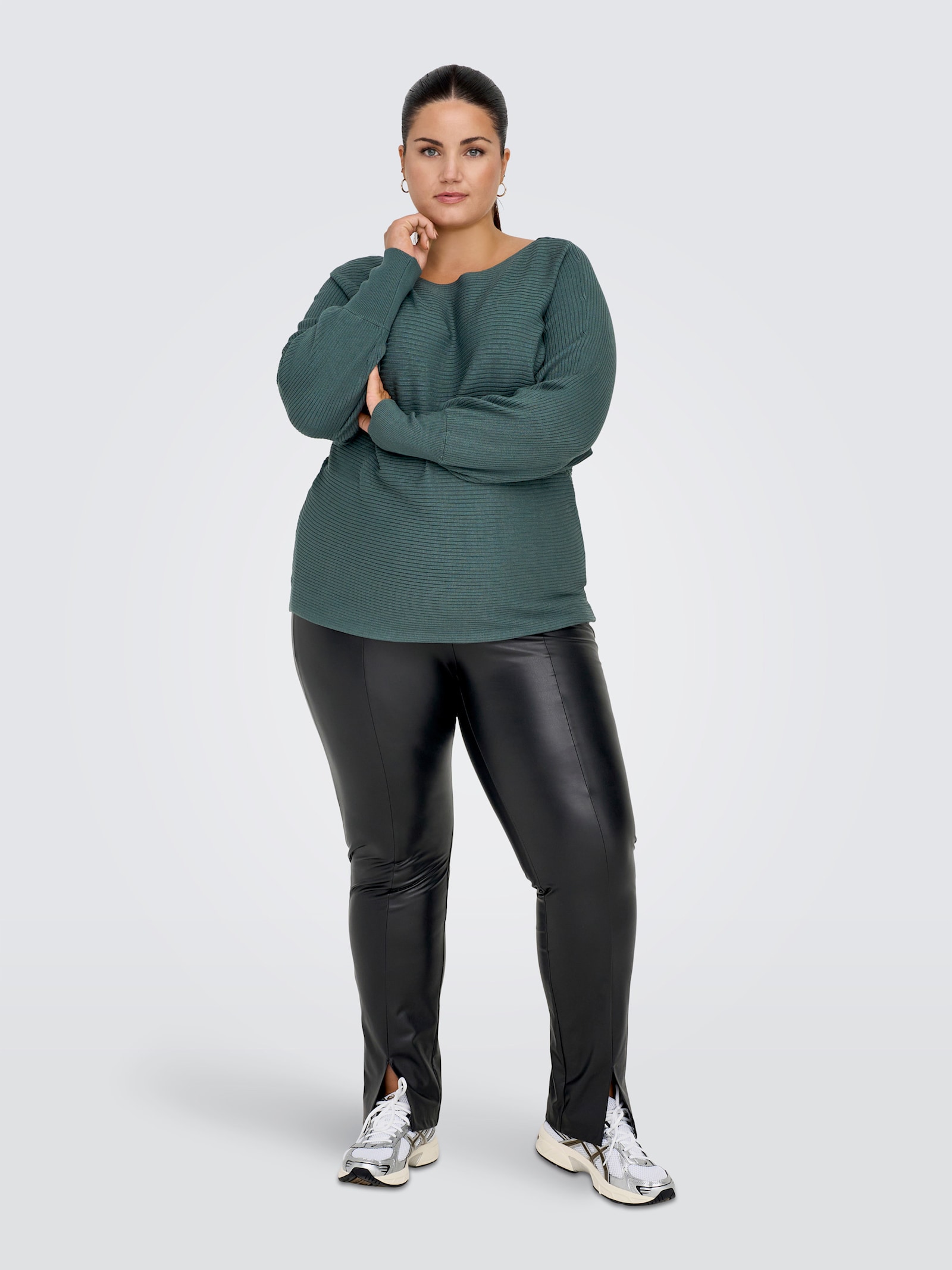 ONLY CARMAKOMA Strickpullover - balsam green