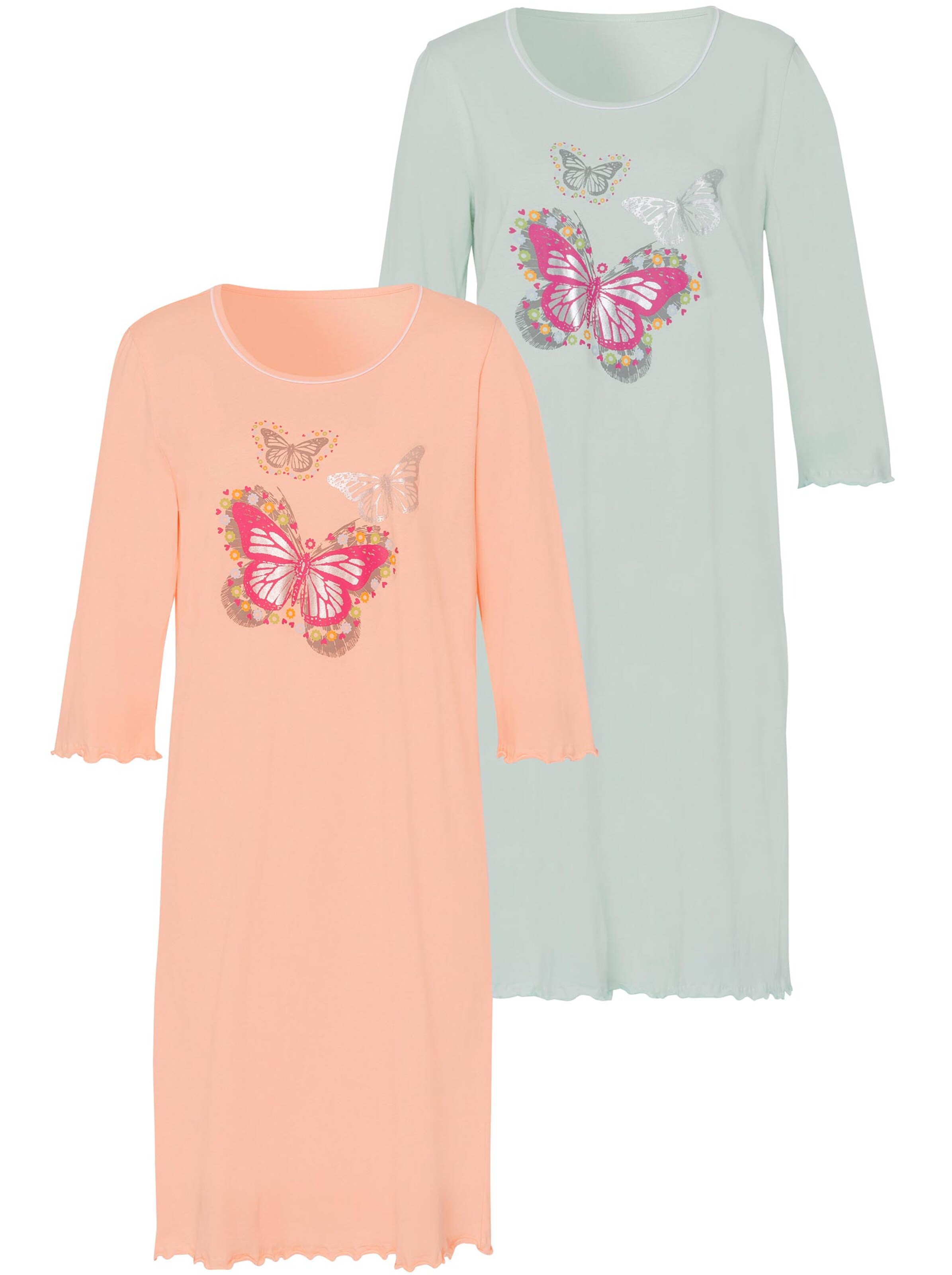 Nachthemd - mint + apricot