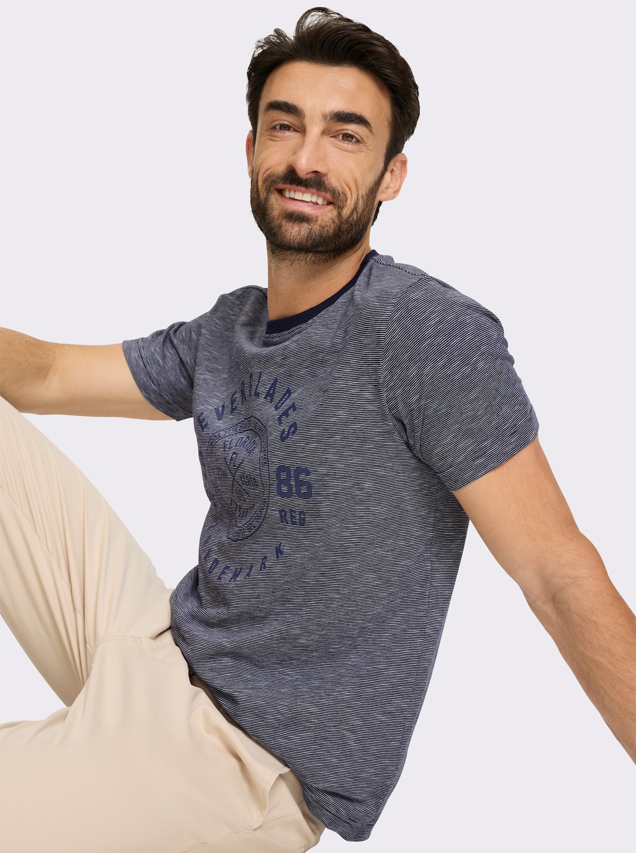 Catamaran T-Shirt - marine-gestreift