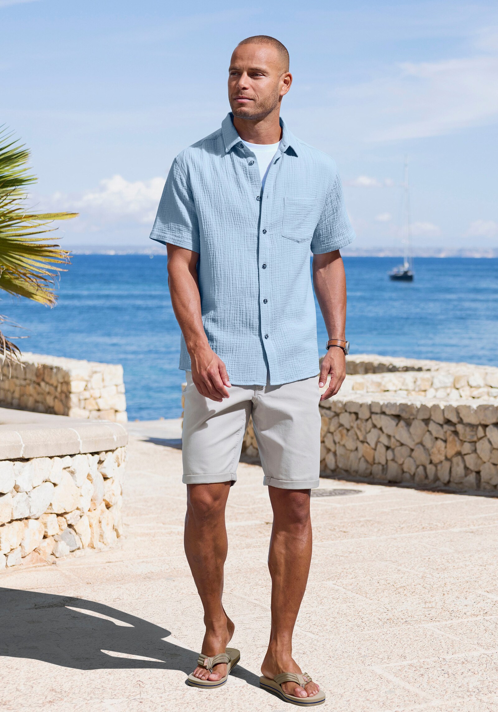 Beachtime Kurzarmhemd - hellblau