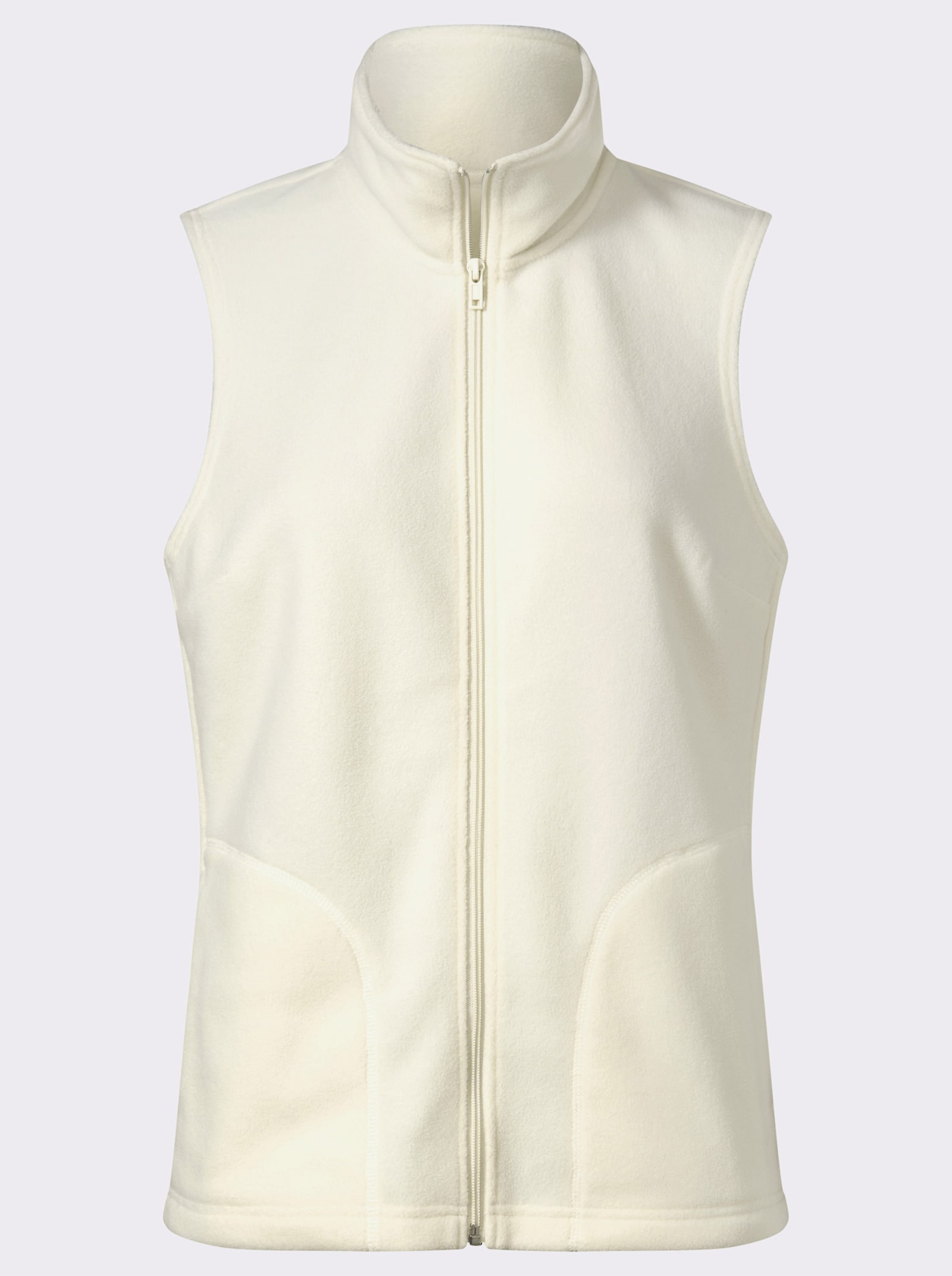Fleeceweste mit Stehkragen - ecru