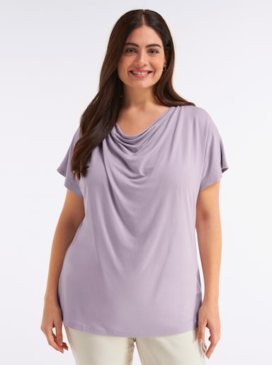 sheego Wasserfallshirt mit überschnittenen Ärmeln - flieder