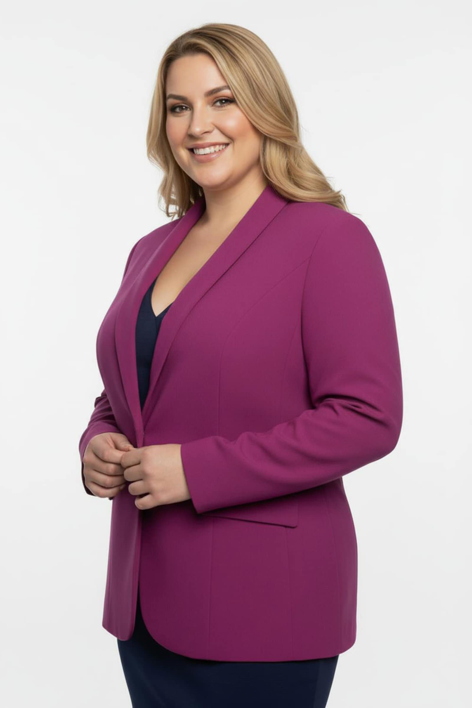 Blazer mit Schalkragen - magenta