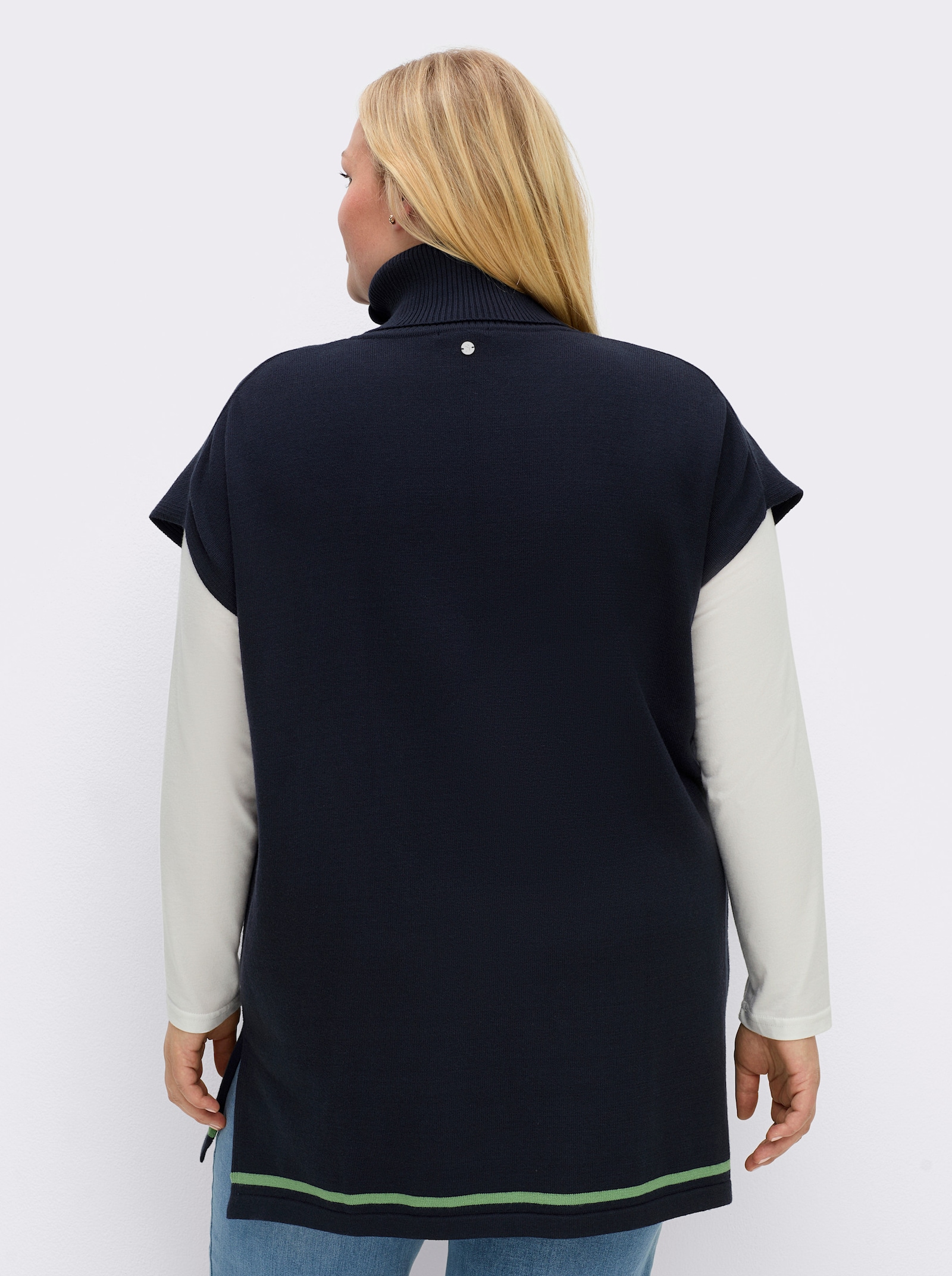 sheego Slip-over in lang model - diepblauw