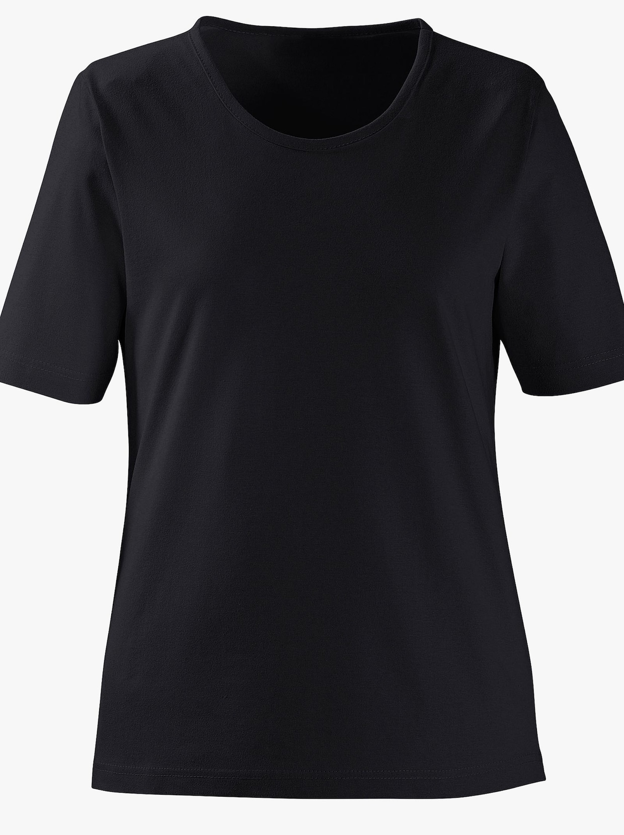 Tričko s okrúhlym výstrihom - čierna