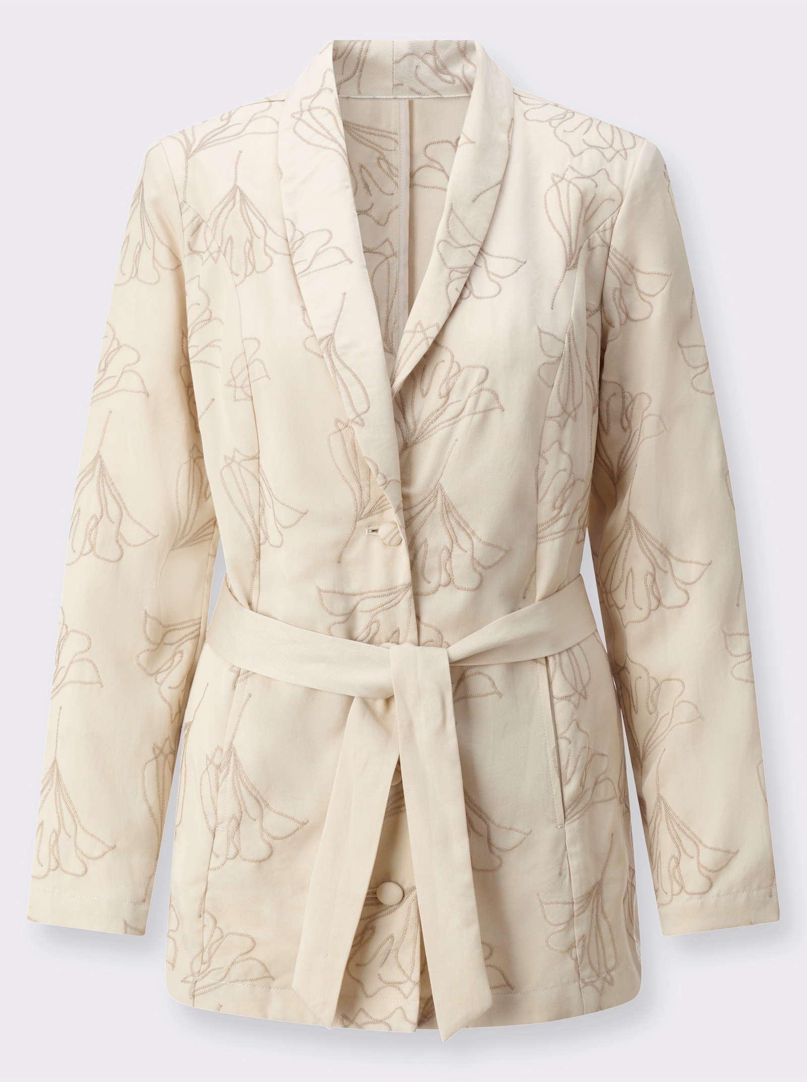 Blusenjacke mit knöpfbarem Gehschlitz hinten - sand