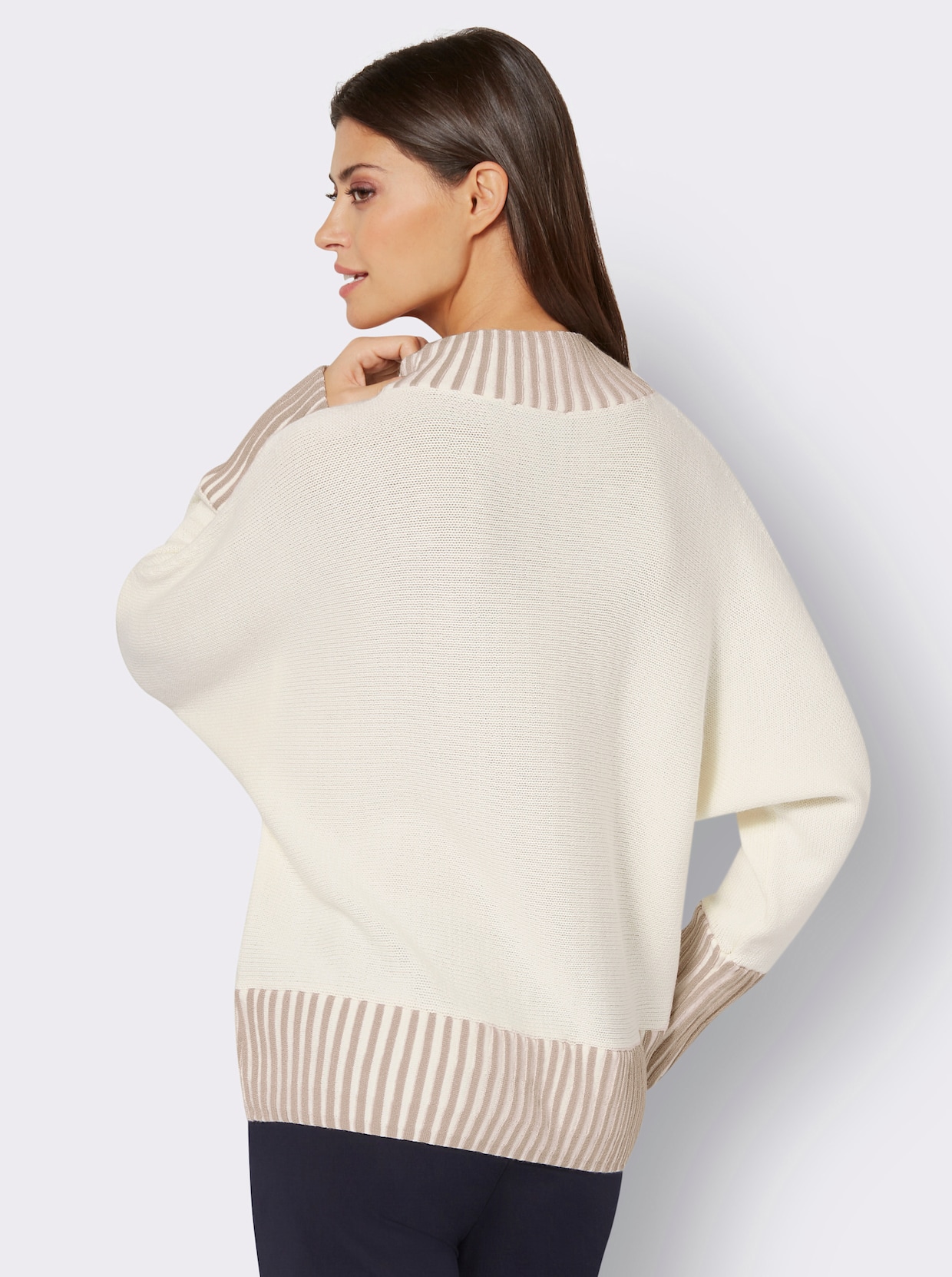 Schurwoll-Mix-Pullover - ecru-sesam