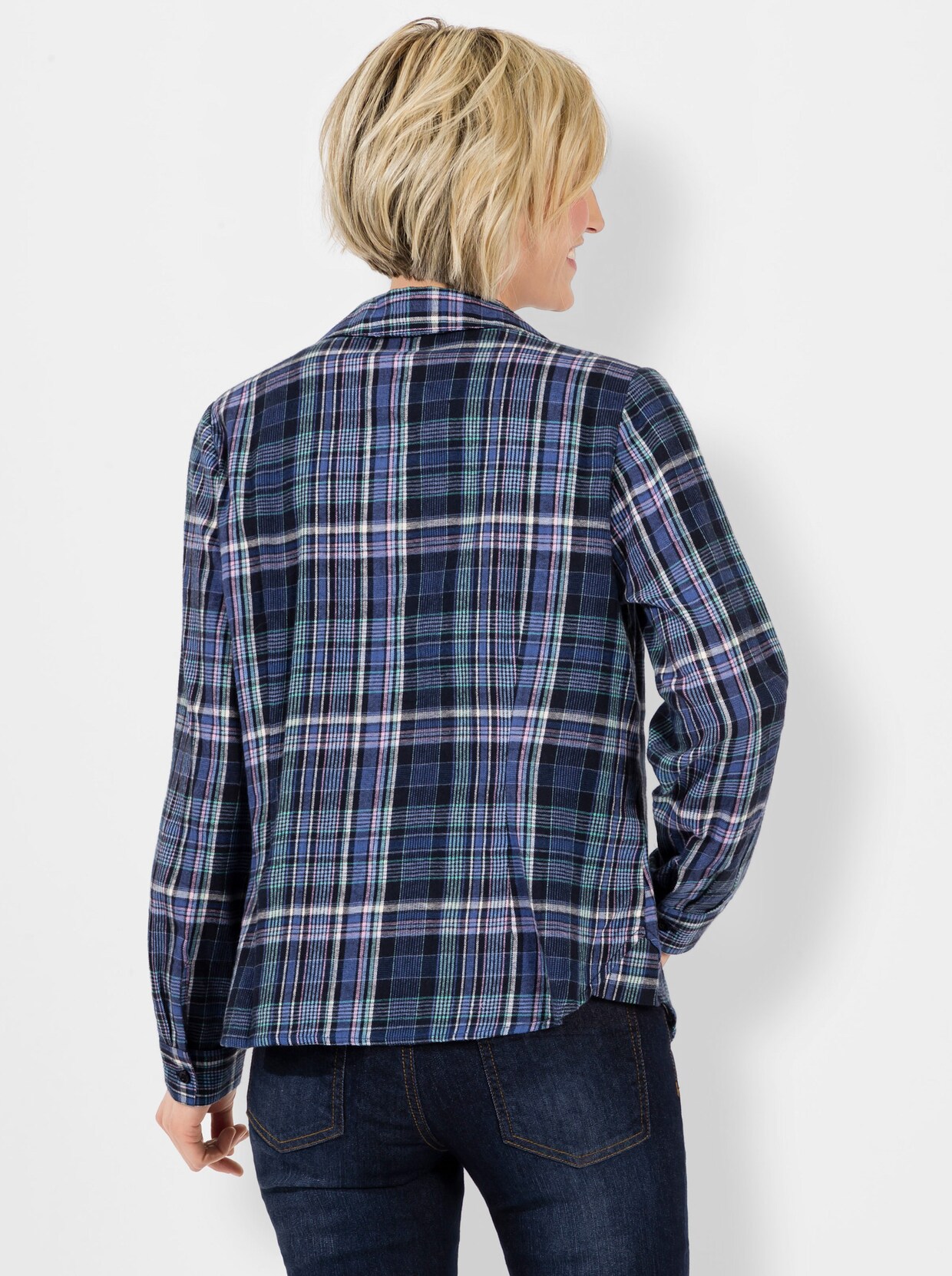 Karobluse - marine-kariert