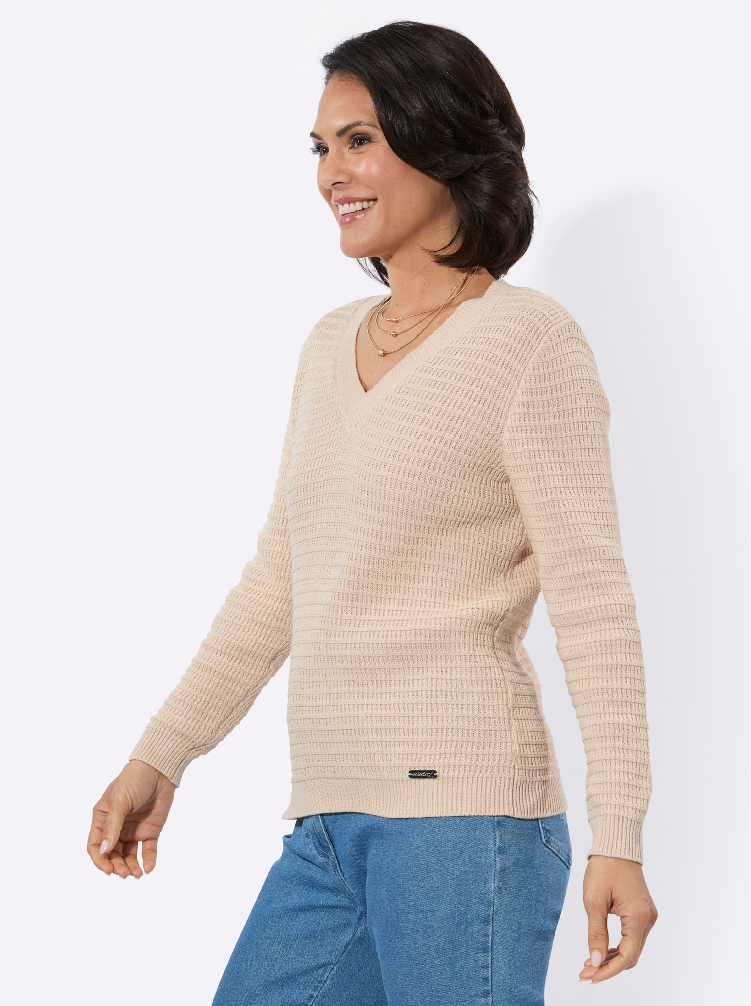 Thumbnail - V-Ausschnitt-Pullover