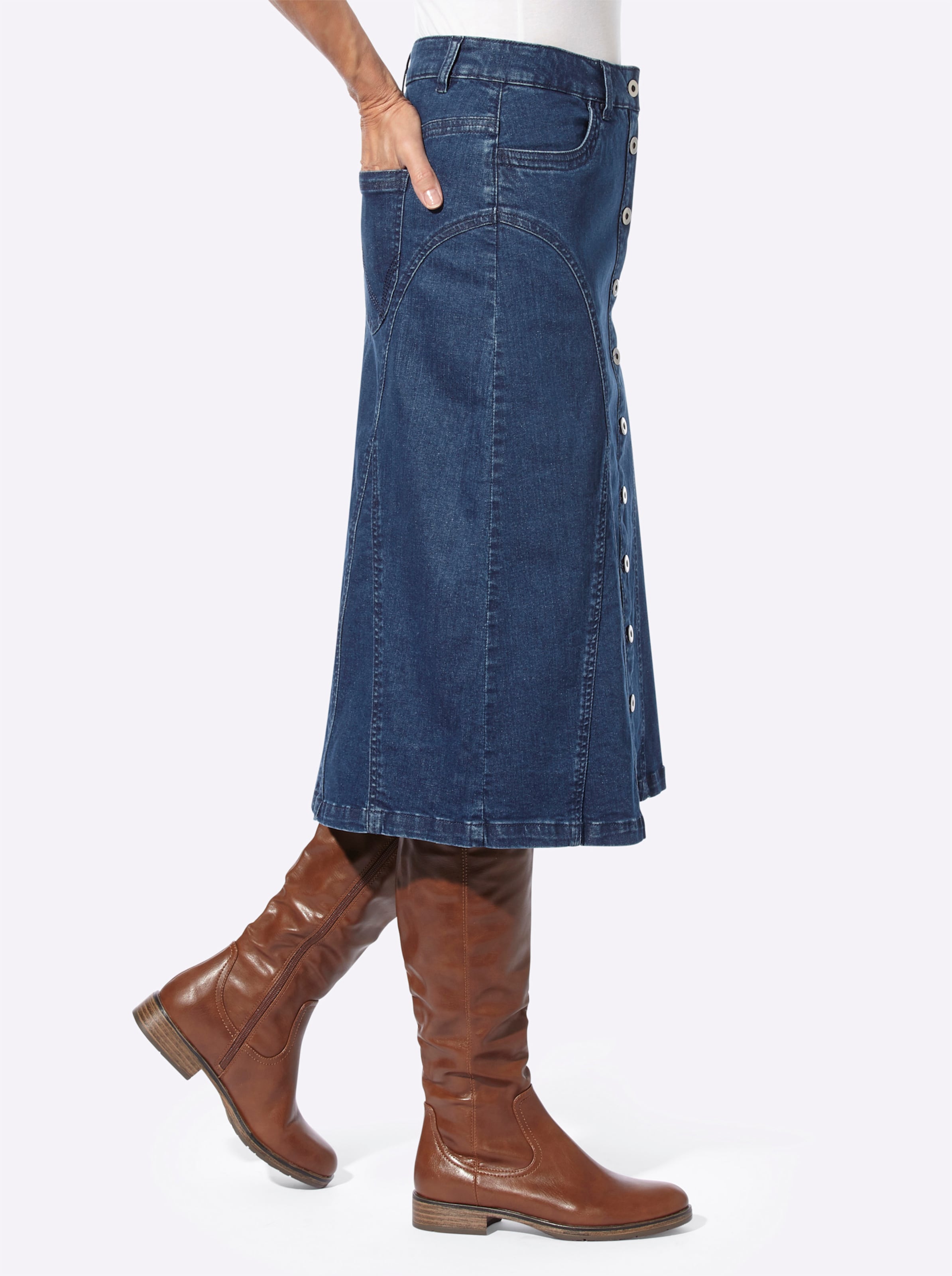 Sheego Damen Blue-Stone-Washed Jeansrock - Bild 3