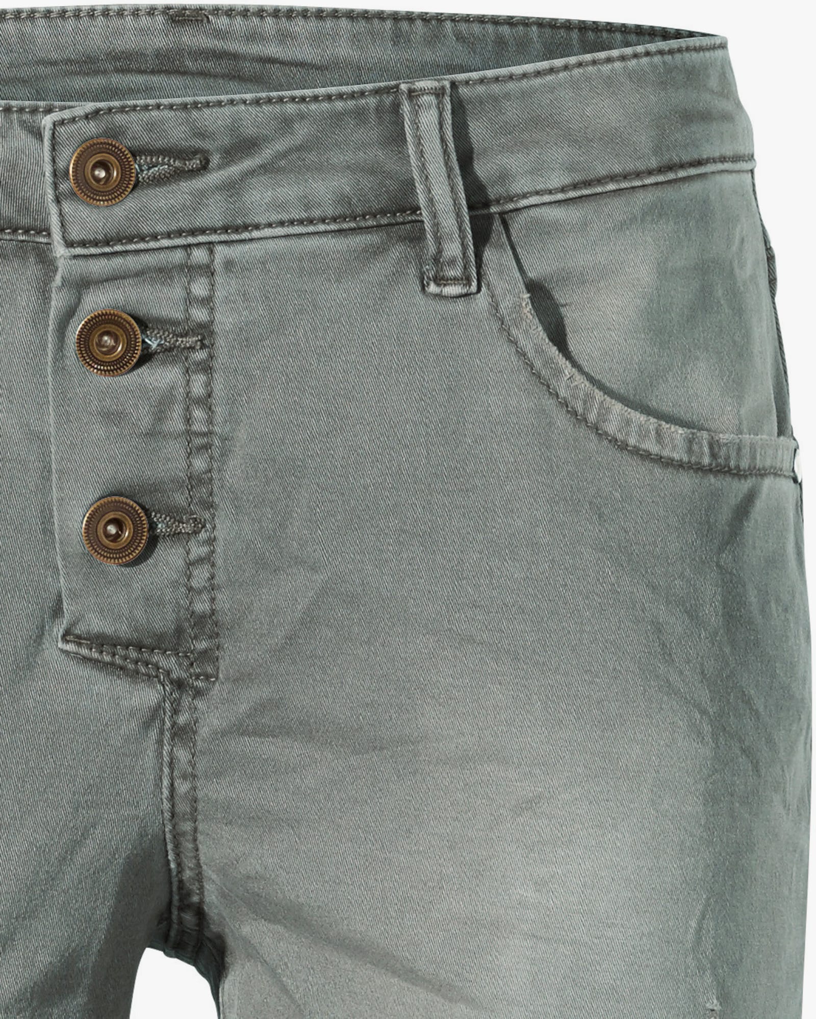 heine Boyfriend-Hose im modischen Used-Look - grau-grün