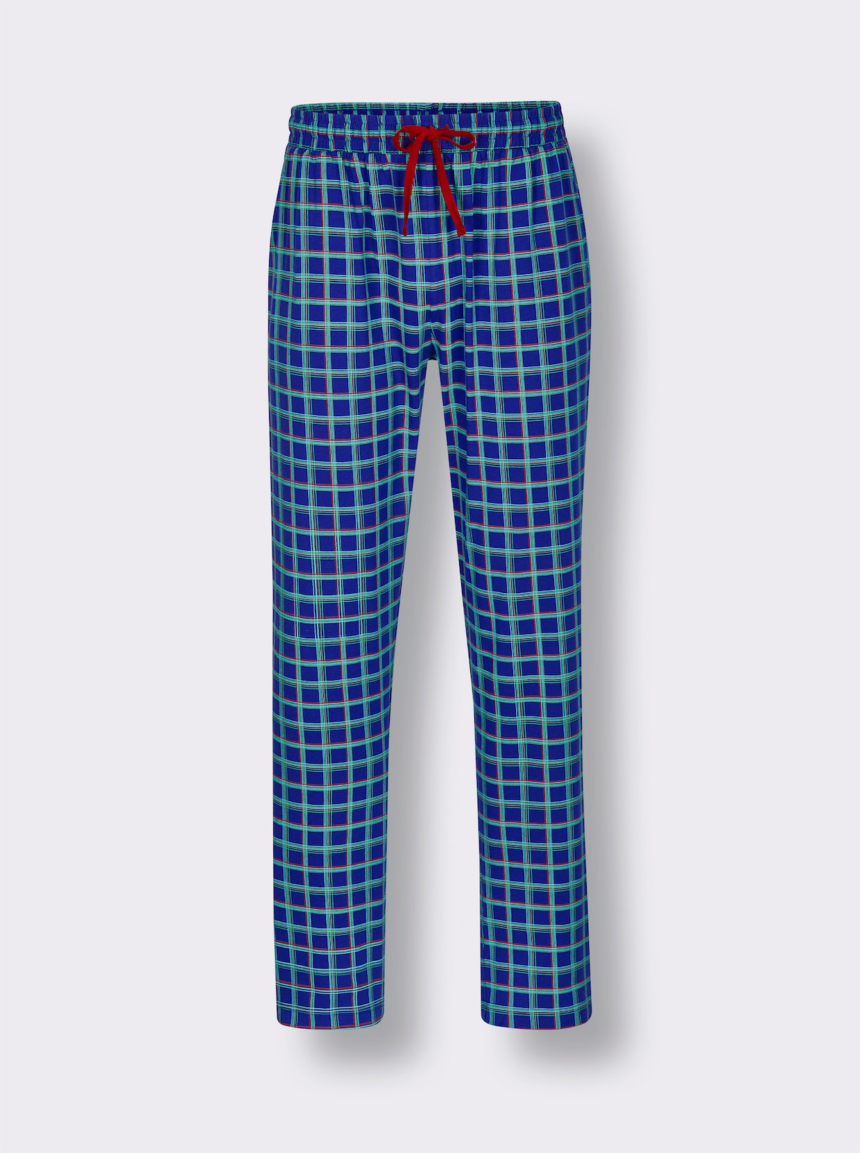 wäschepur men Hose lang - royalblau-kirsche-kariert