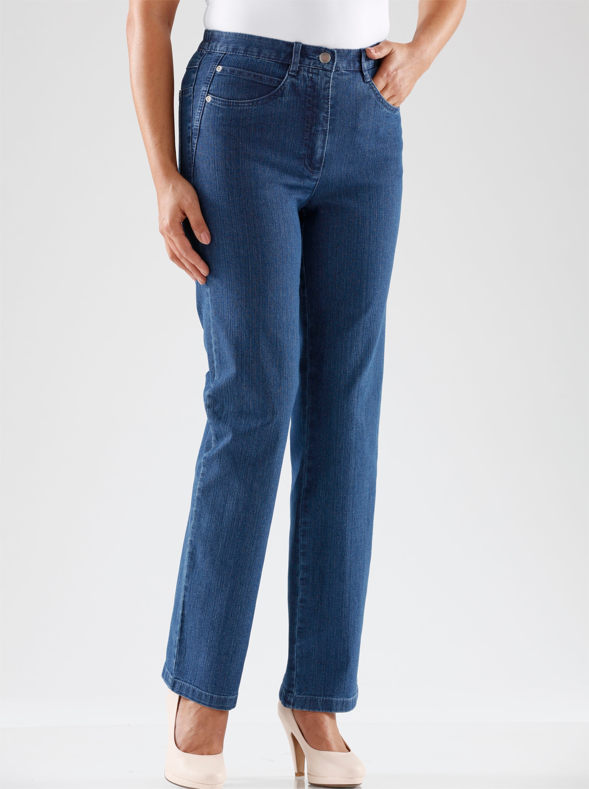 Witt Damen Jeans, blue-stone-washed