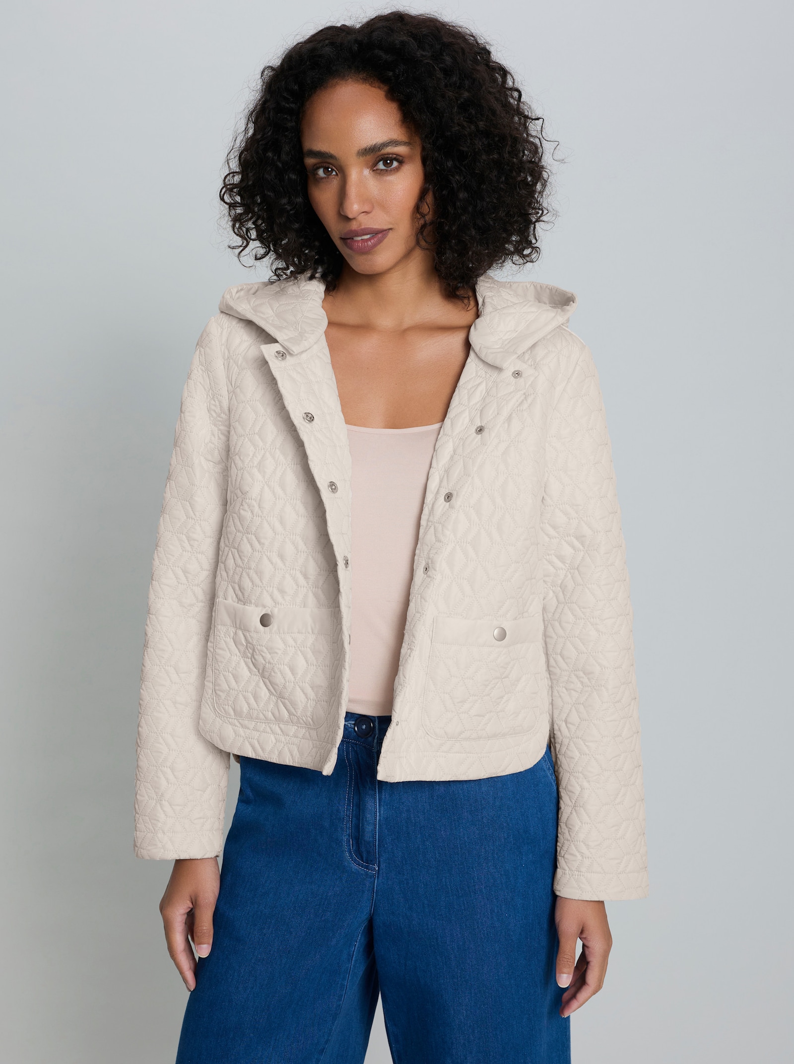 heine Kapuzenjacke mit Steppung - ecru