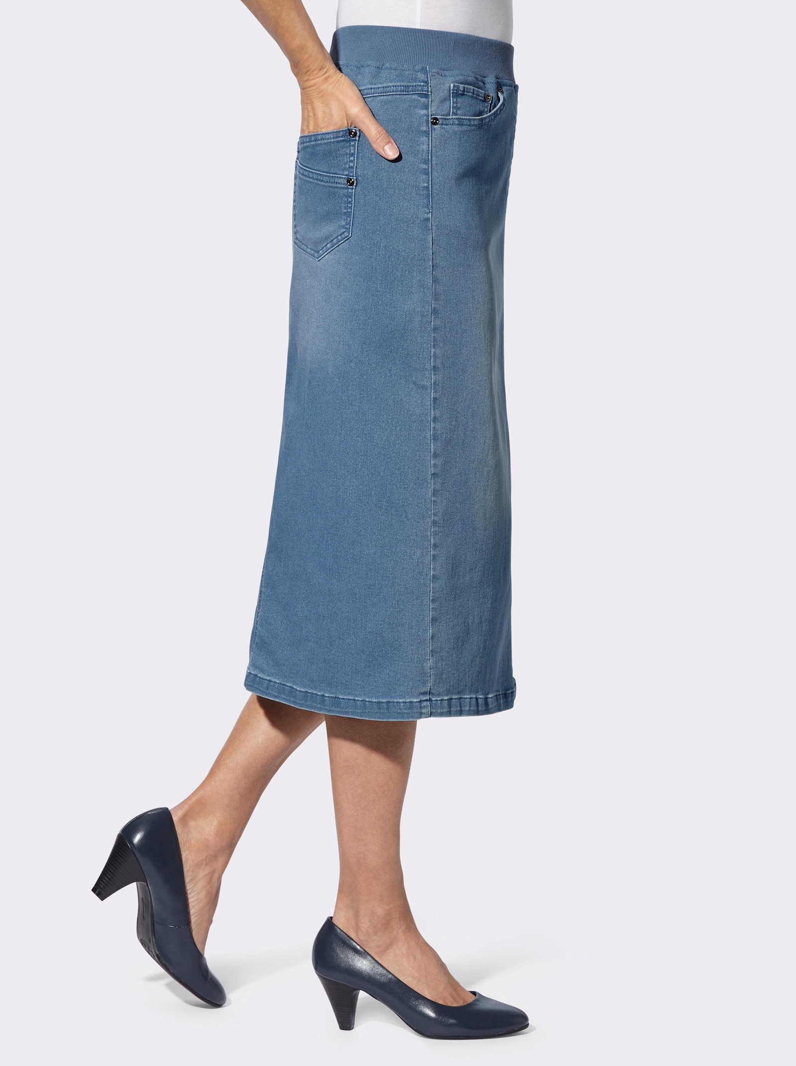 Jeansrok in comfortmodel - blue-bleached