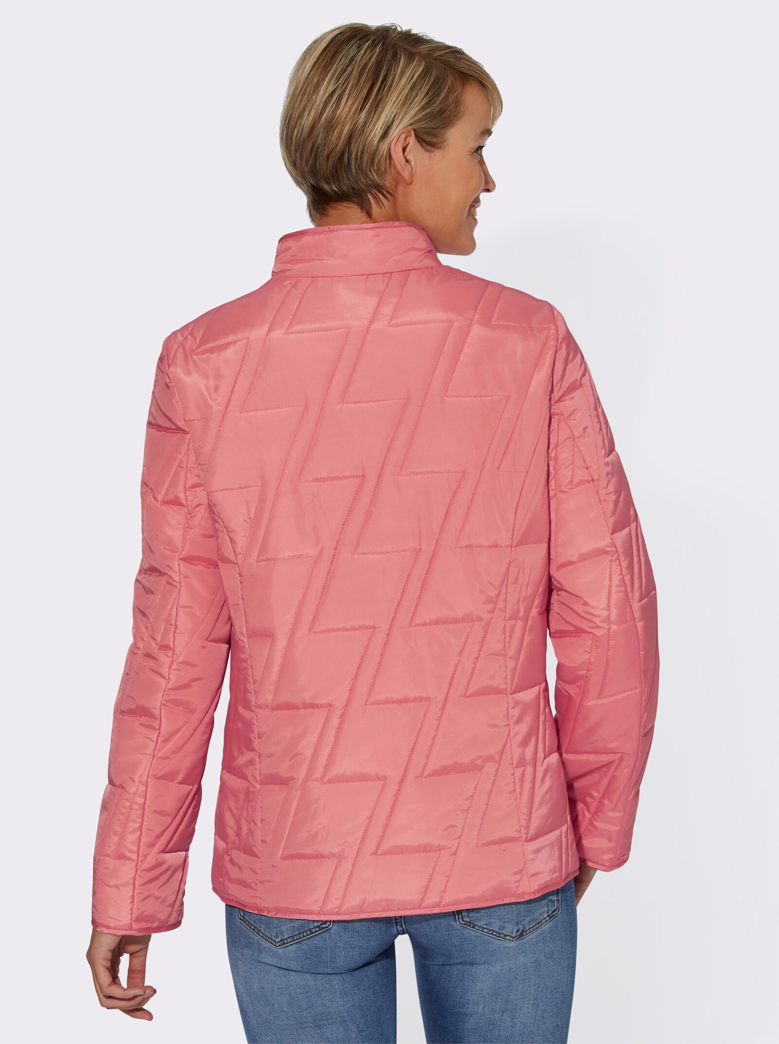 Steppjacke mit Zick-Zack-Muster - flamingo