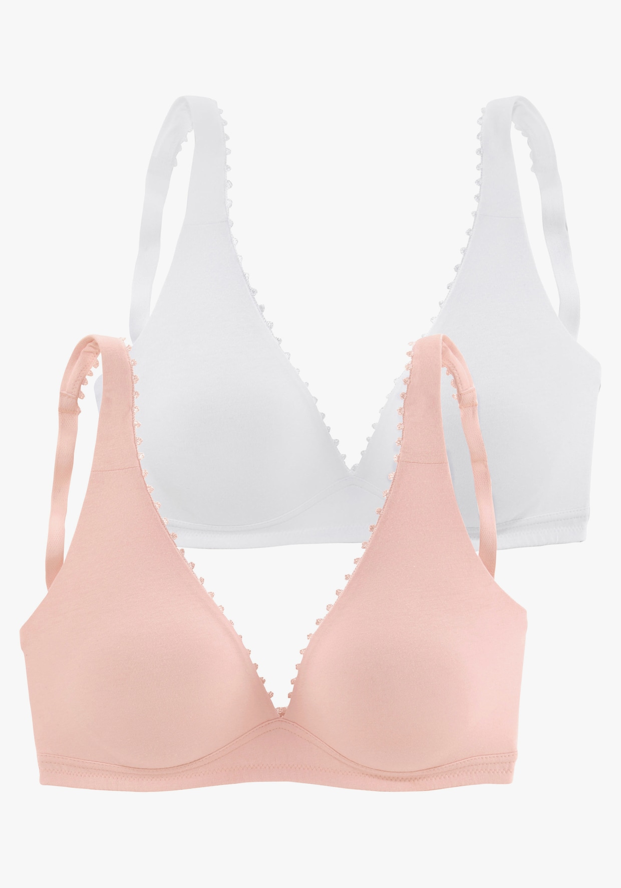 petite fleur Soutien-gorge Bralette - rose + blanc