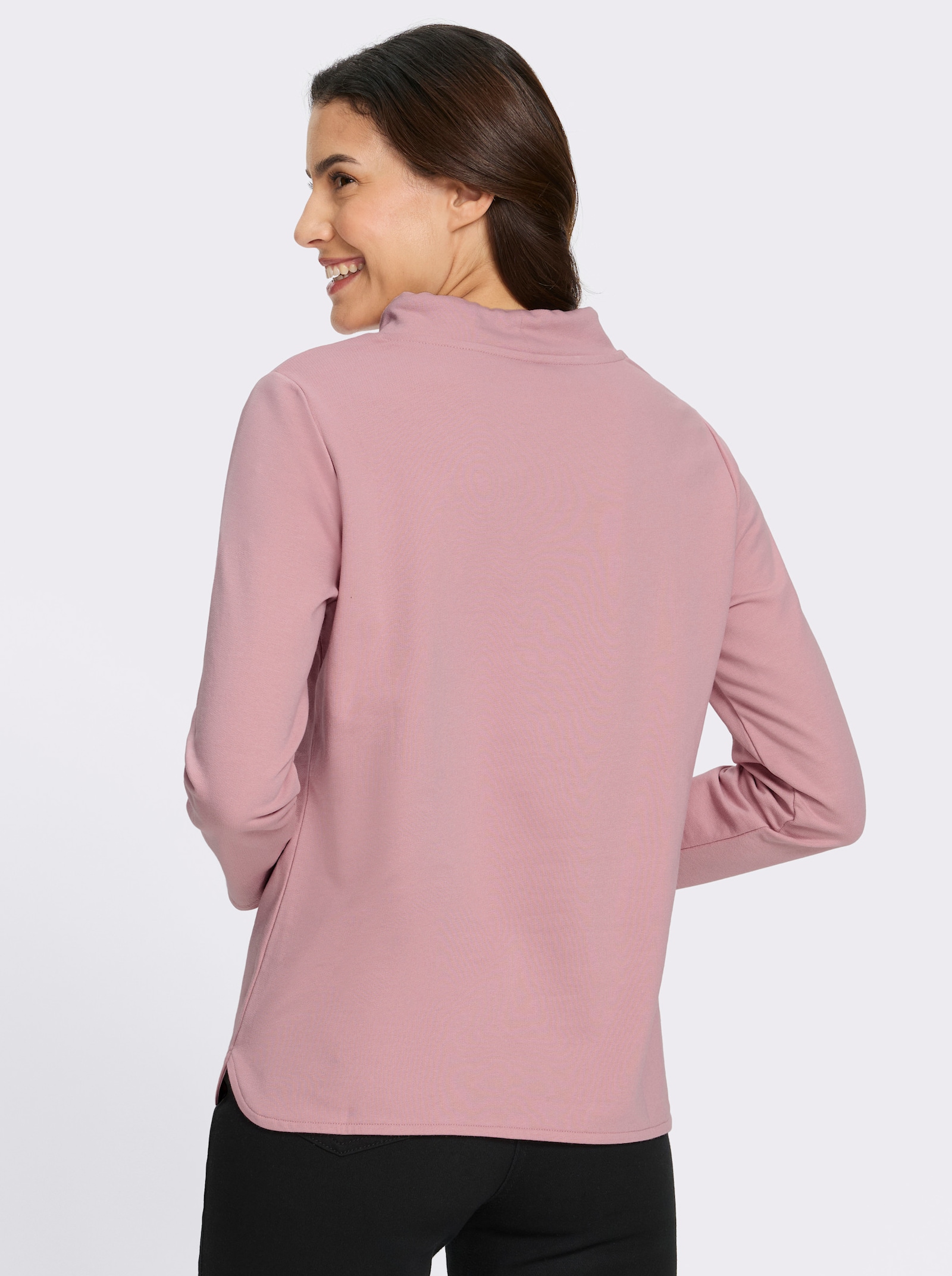 Sweatshirt mit halsfernem Stehkragen - hortensie