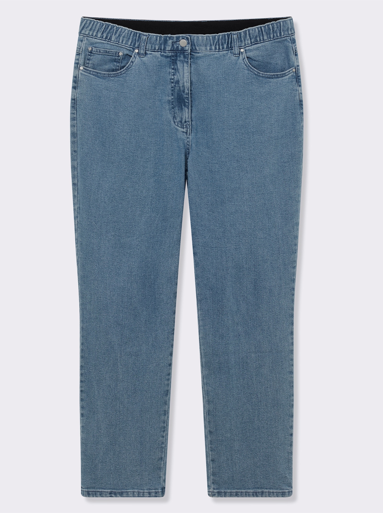 5-Pocket-Jeans mit innenliegendem Dehnbund - blue-bleached