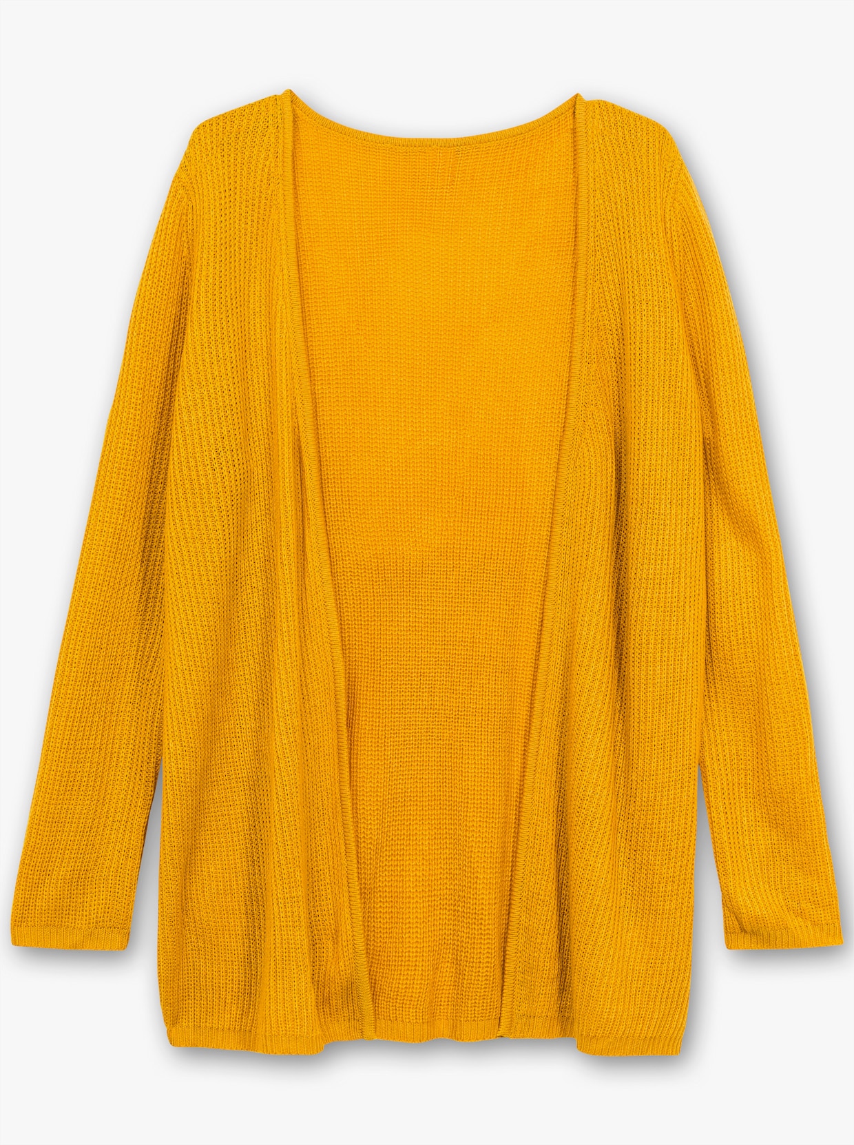 Strickjacke mit gerippten Abschlüssen - ocker