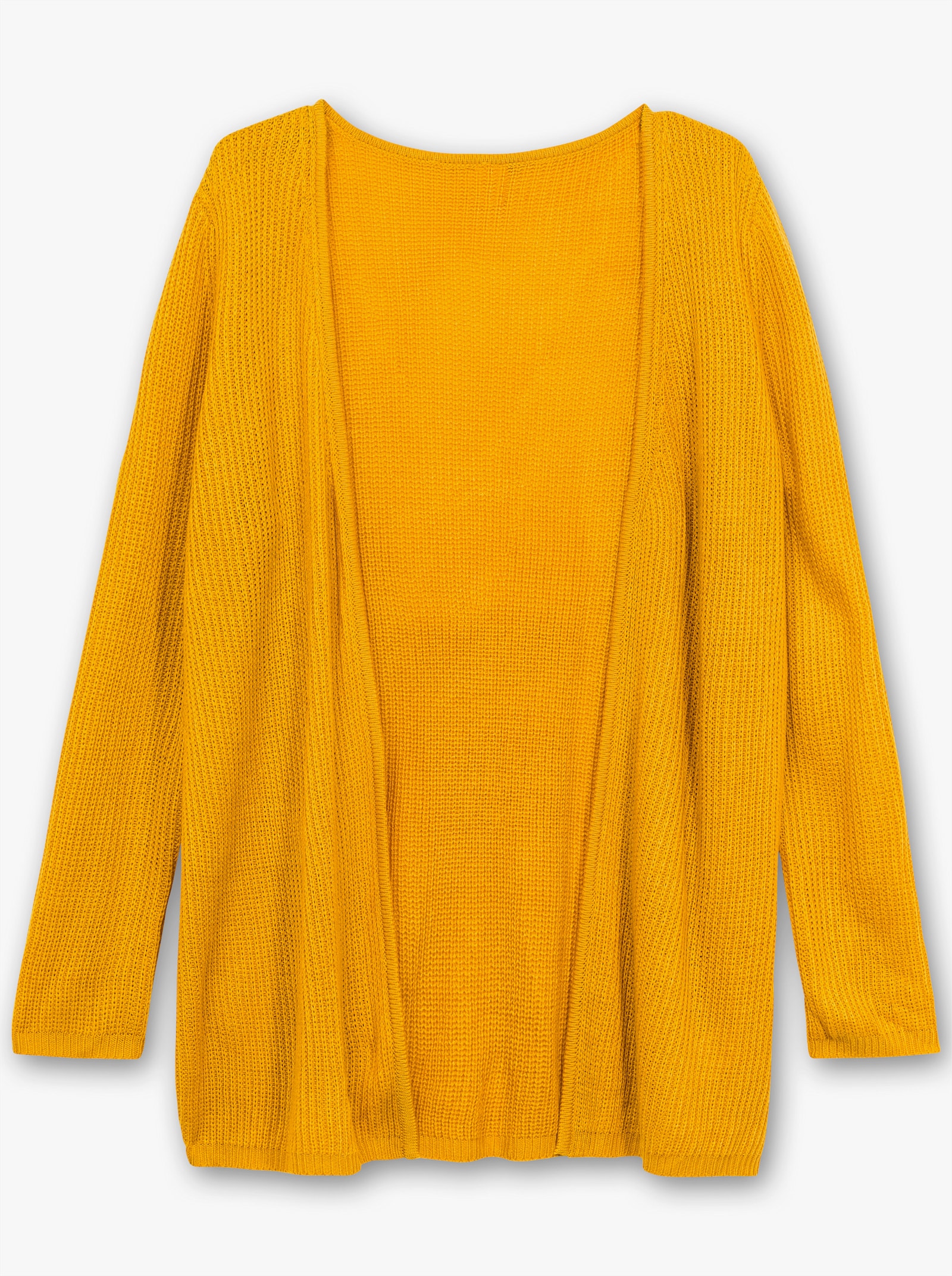 Strickjacke mit gerippten Abschlüssen - ocker