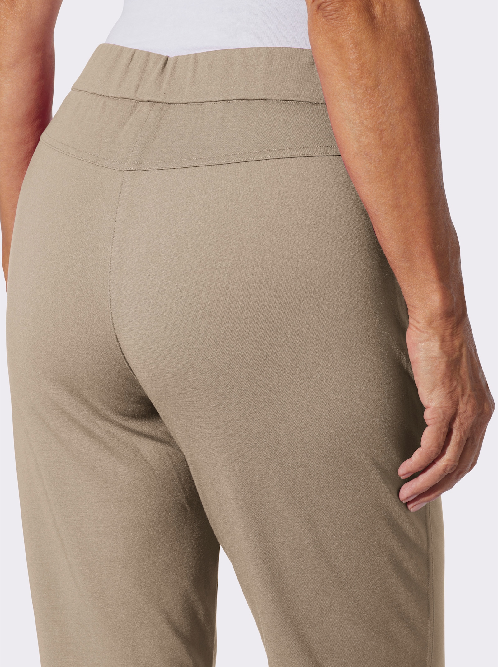 Schlupfhose mit Glitzersteinchen-Deko - beige