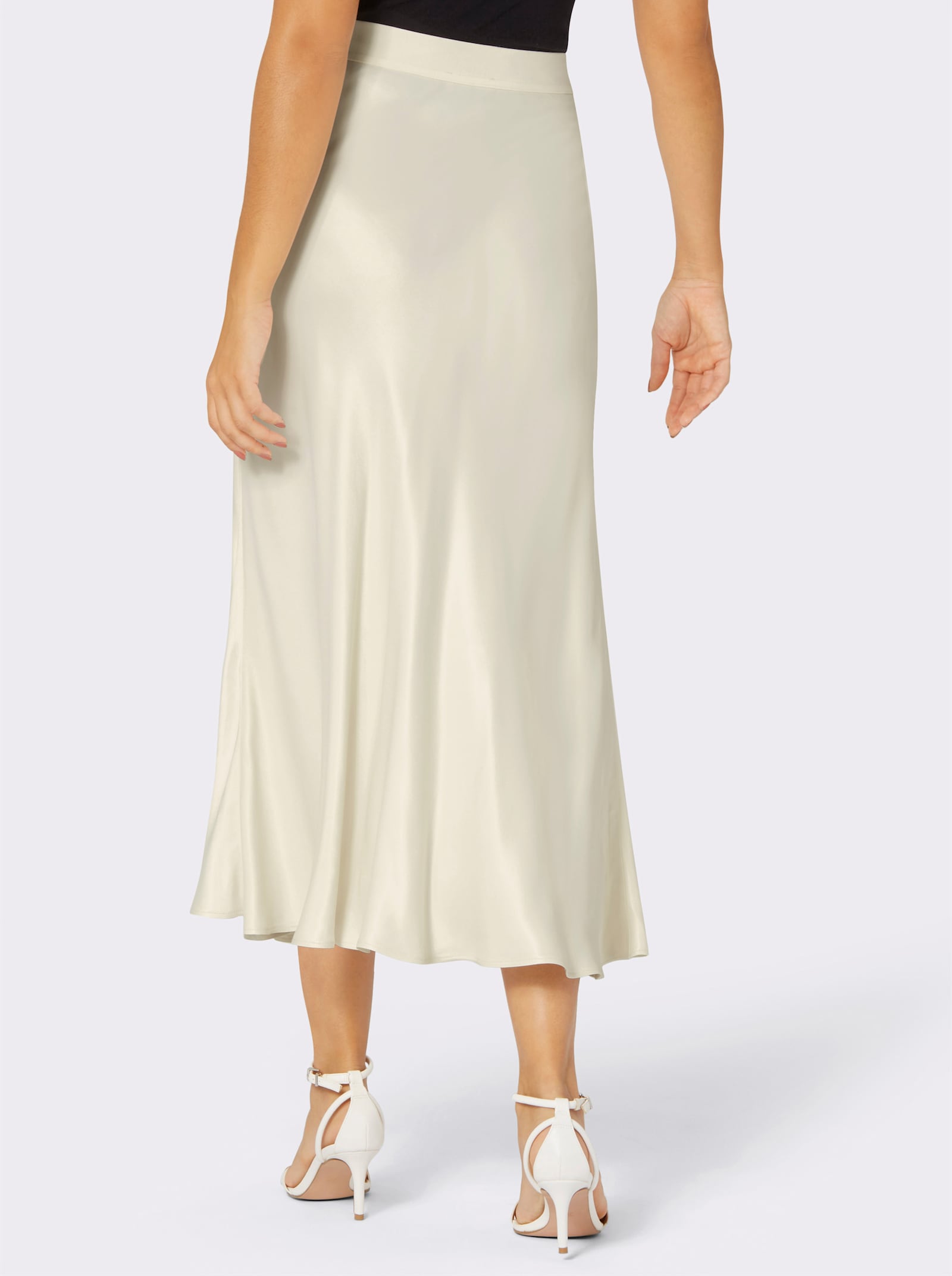 Satinrock aus reiner Viskose - champagner