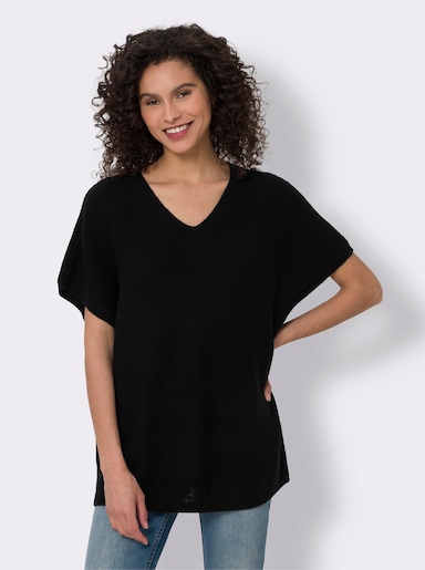 heine Longpullunder im Linksstrick - schwarz