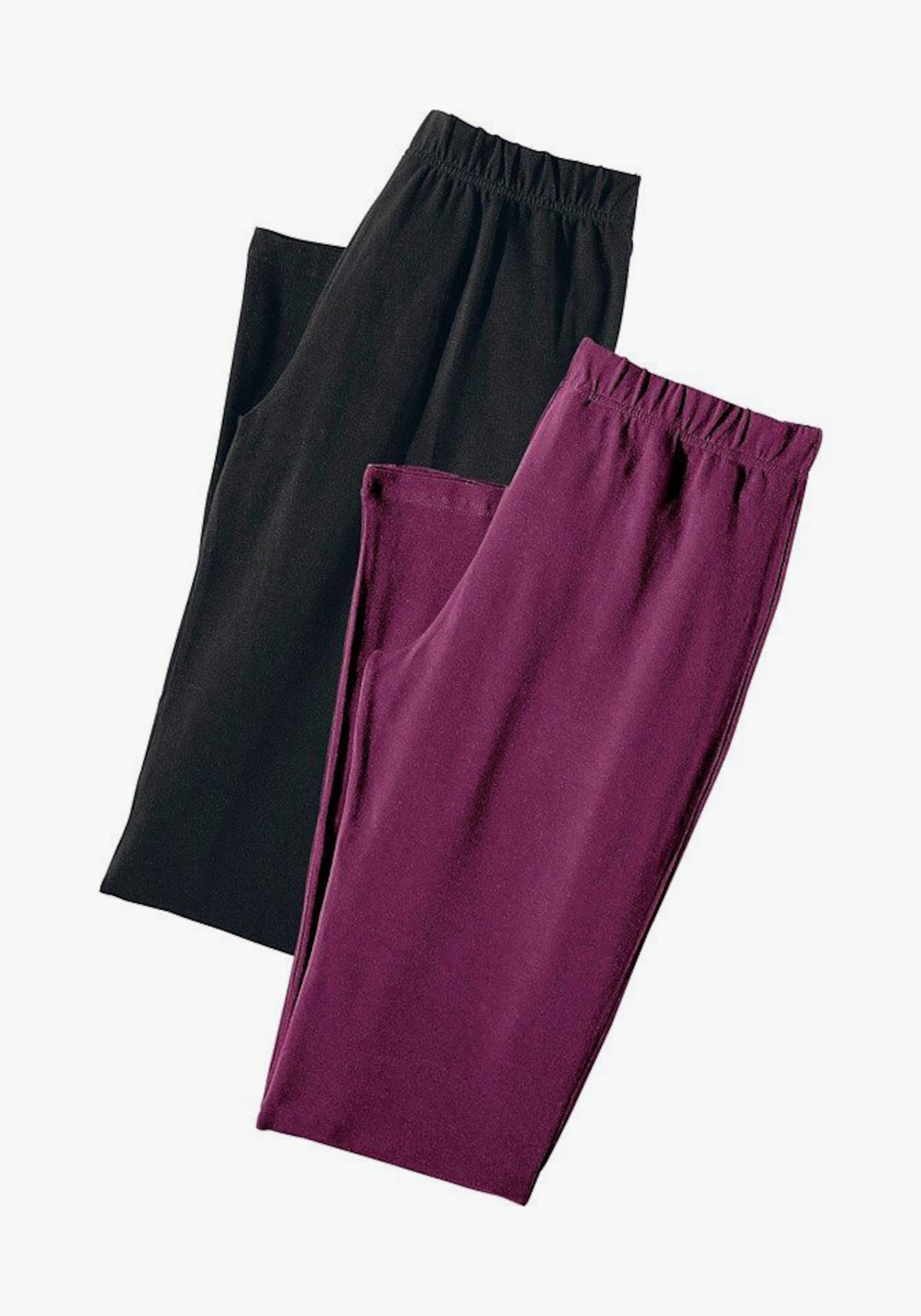 vivance active Caprihose - 1x schwarz, 1x beere