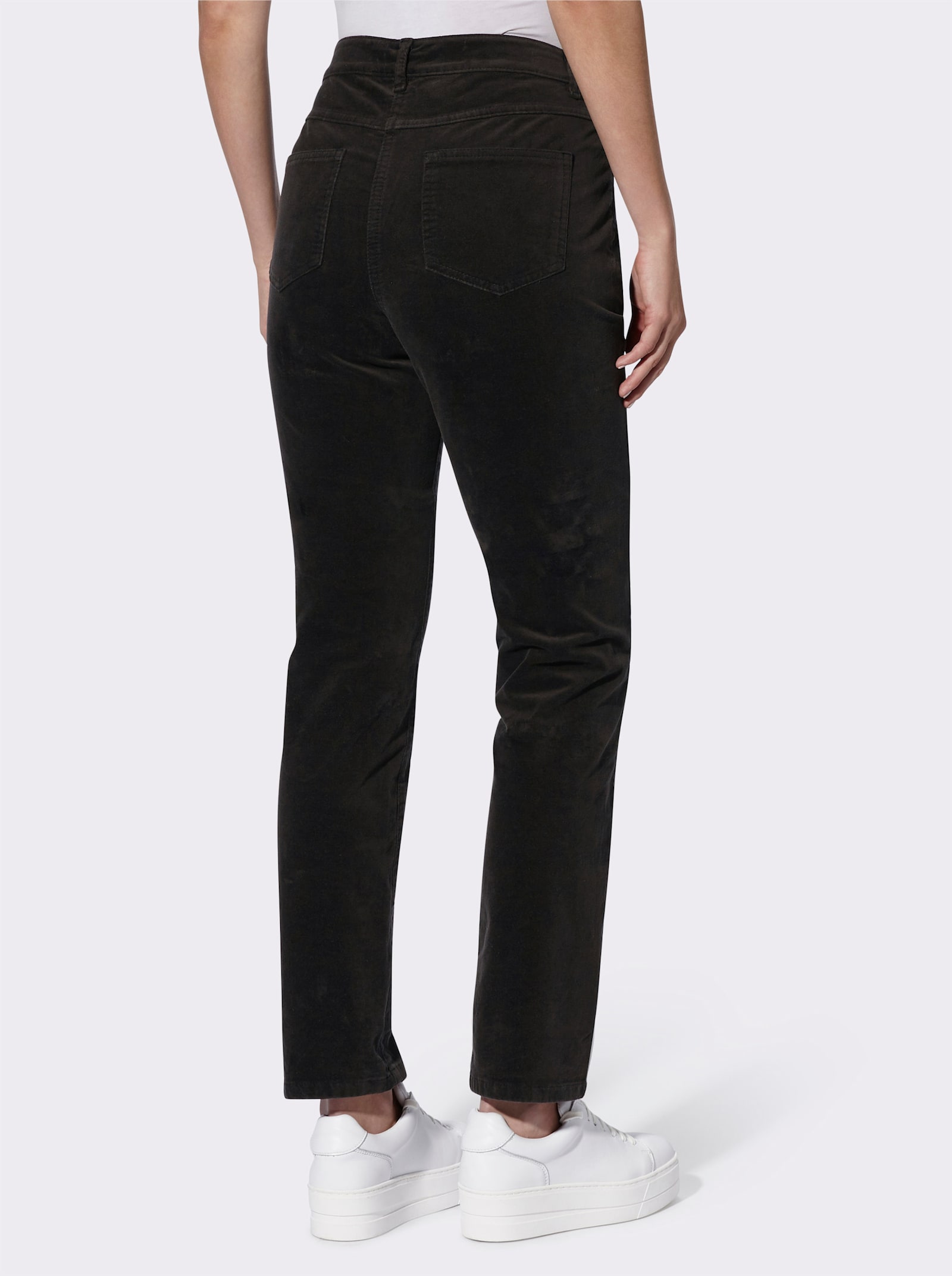 Samthose mit Formbund - graphit