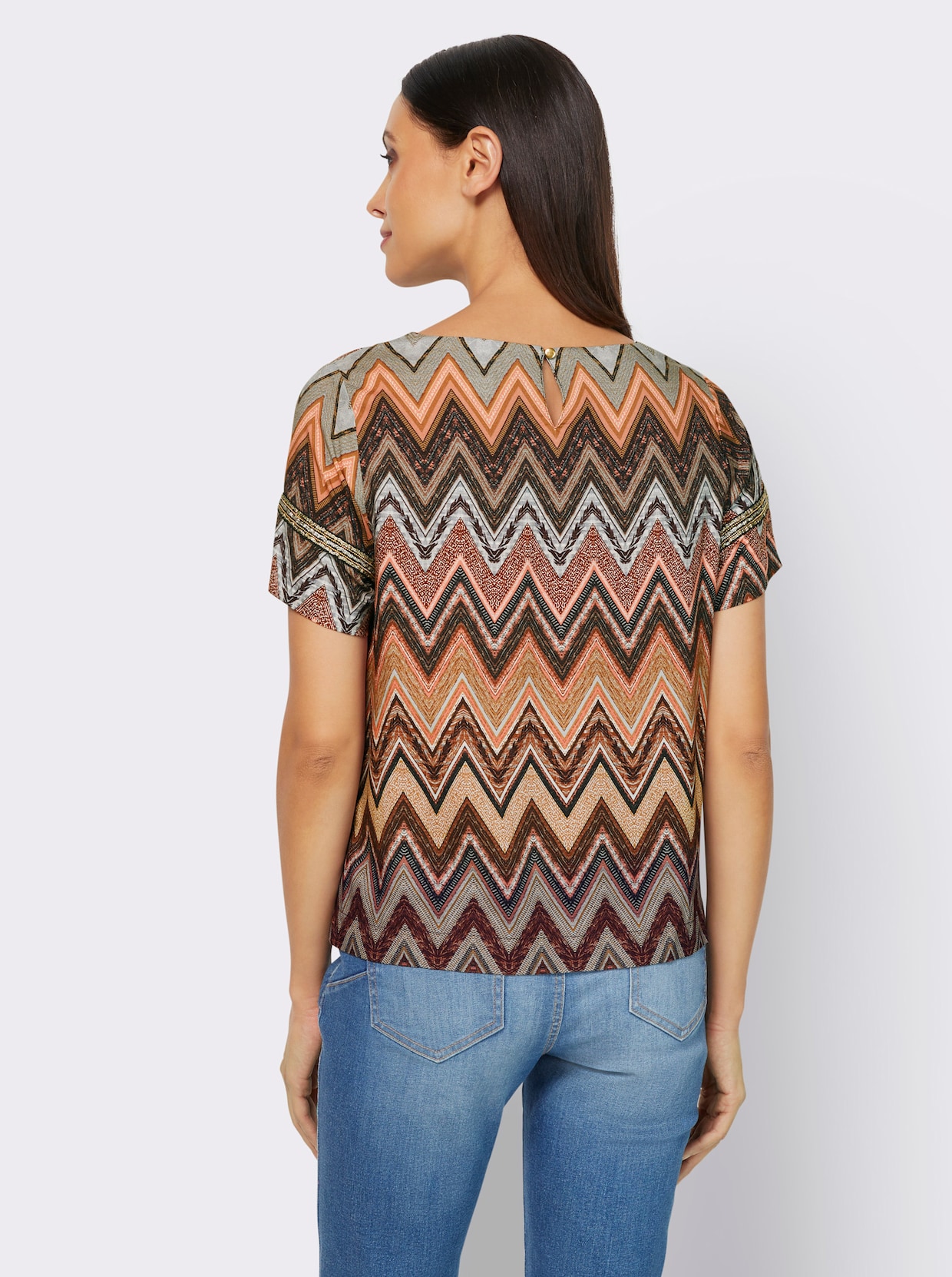 heine Blouse met print - donkertaupe/rozenhout gedessineerd