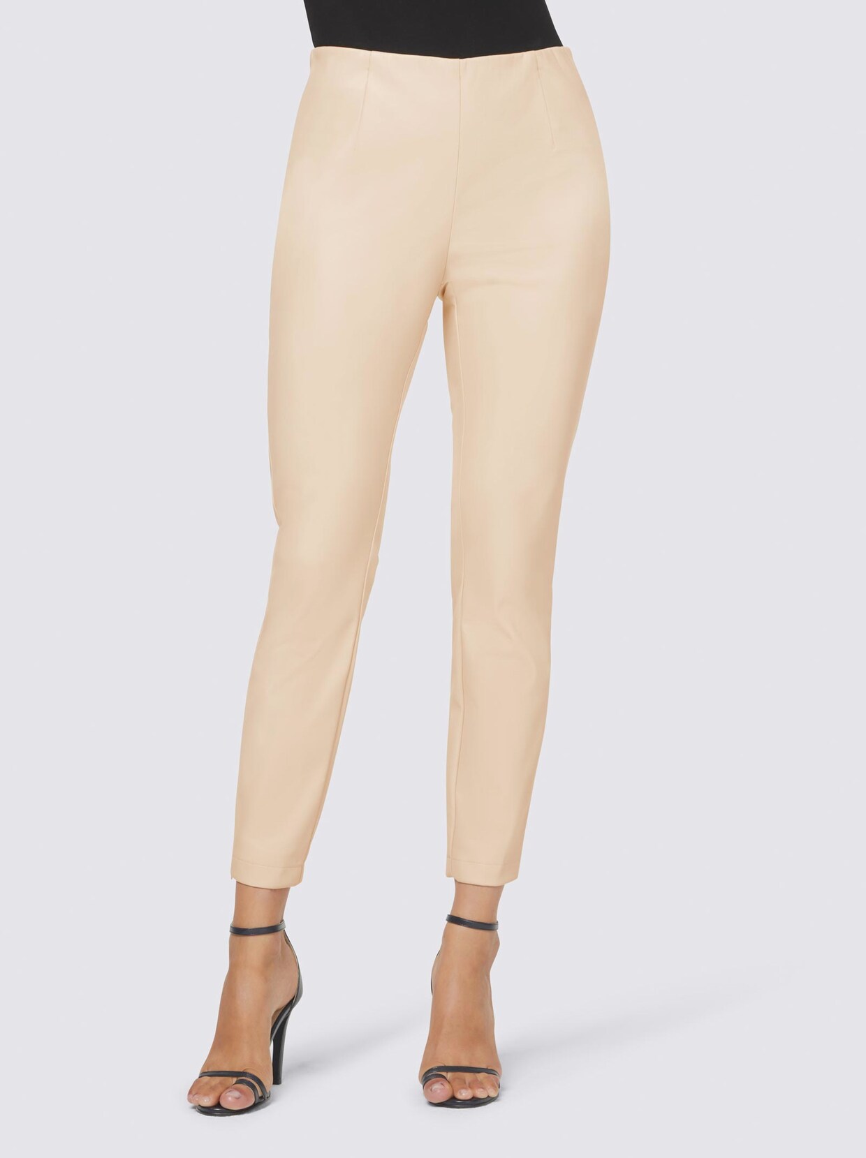 Ashley Brooke Lederimitat-Hose - elfenbein
