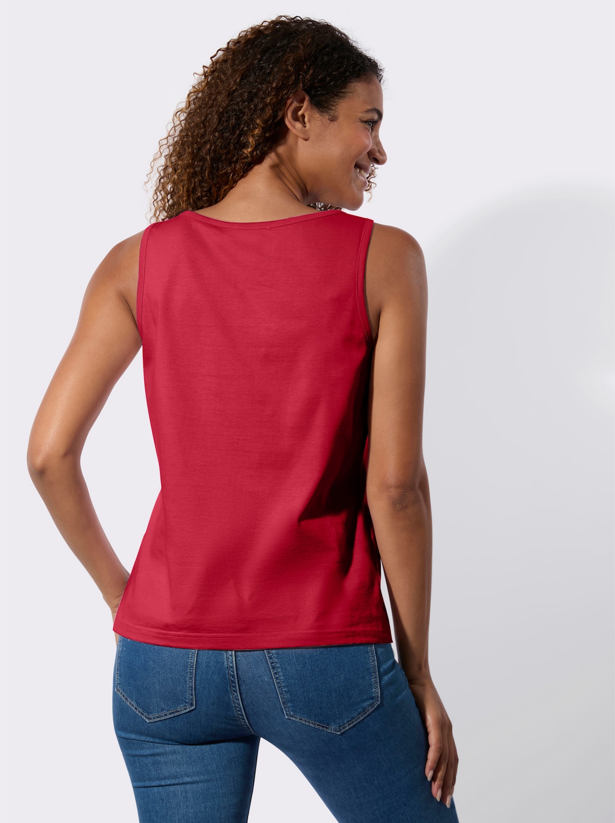 Shirttop - rot + ecru